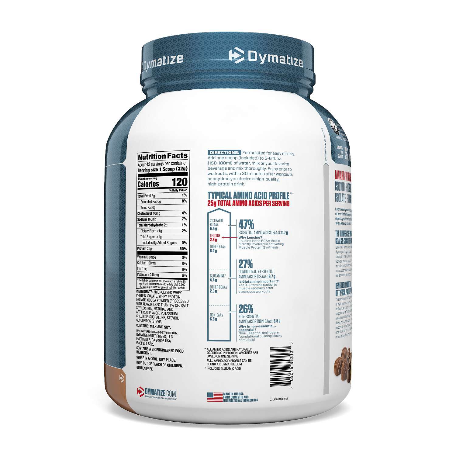 ISO100 Hydrolyzed Whey Protein - Gourmet Chocolate (43 Servings)
