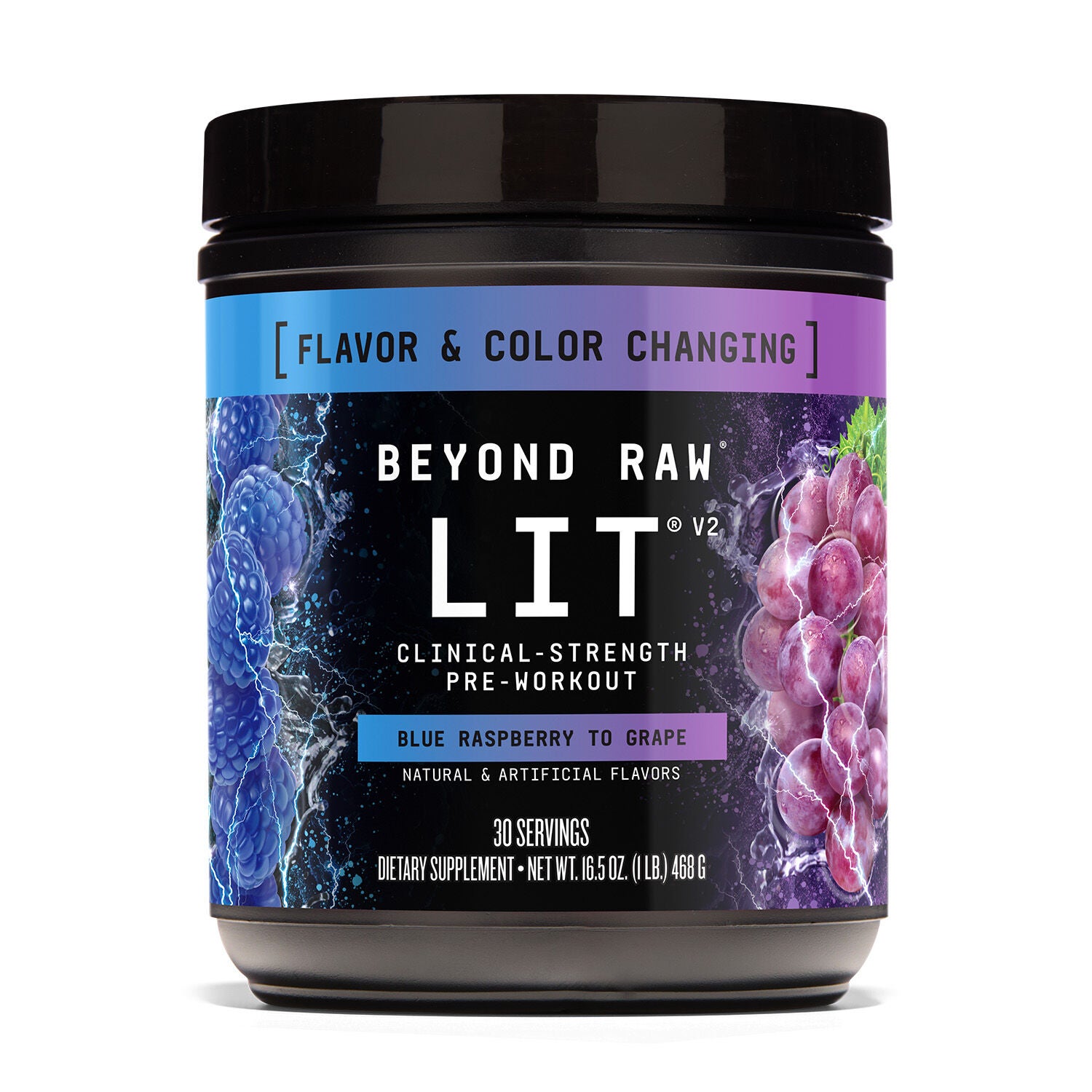 Lit V2 Pre-Workout - Blue Raspberry to Grape (30 Servings) Blue Raspberry to Grape | GNC