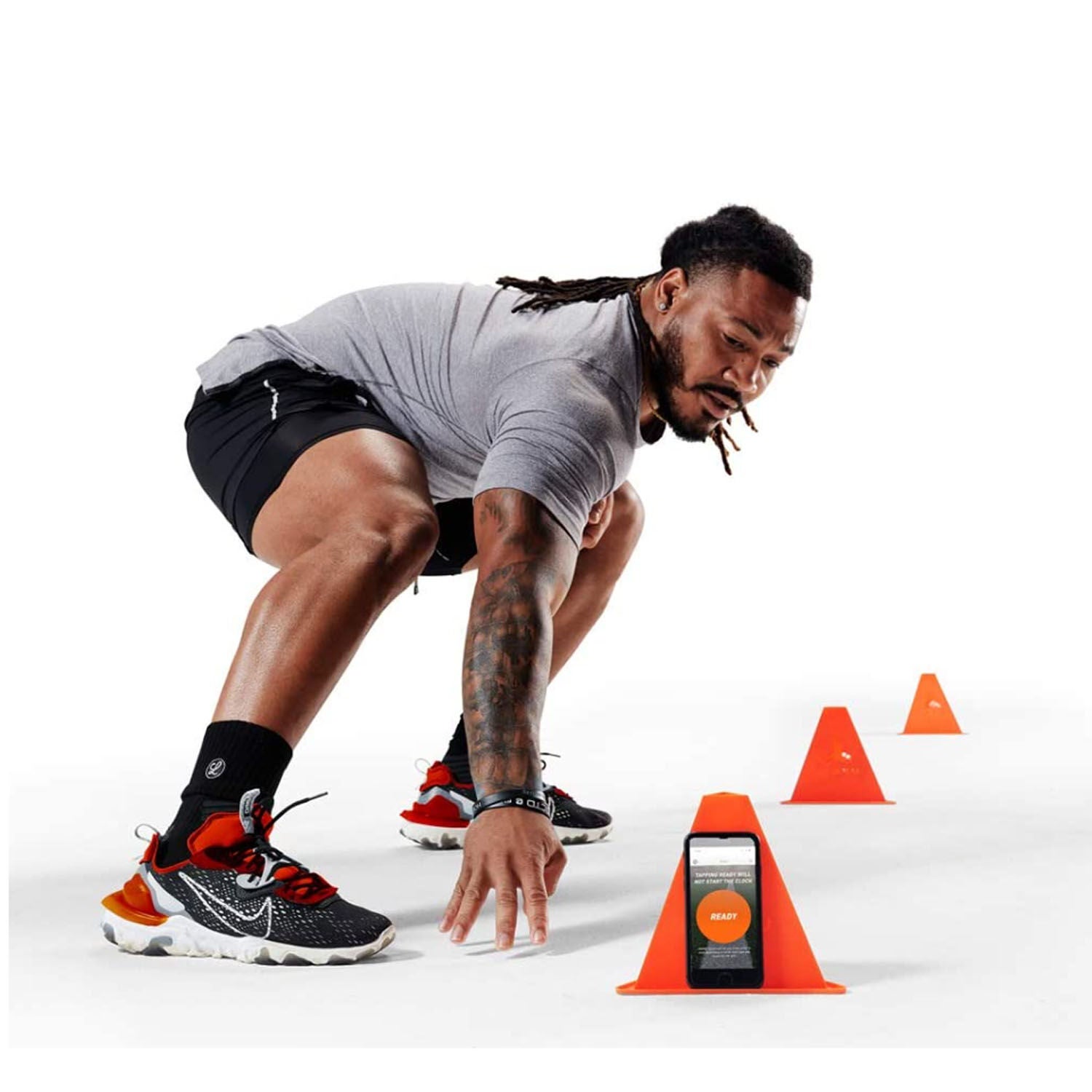 Man Working Out with Jawku Training Cones