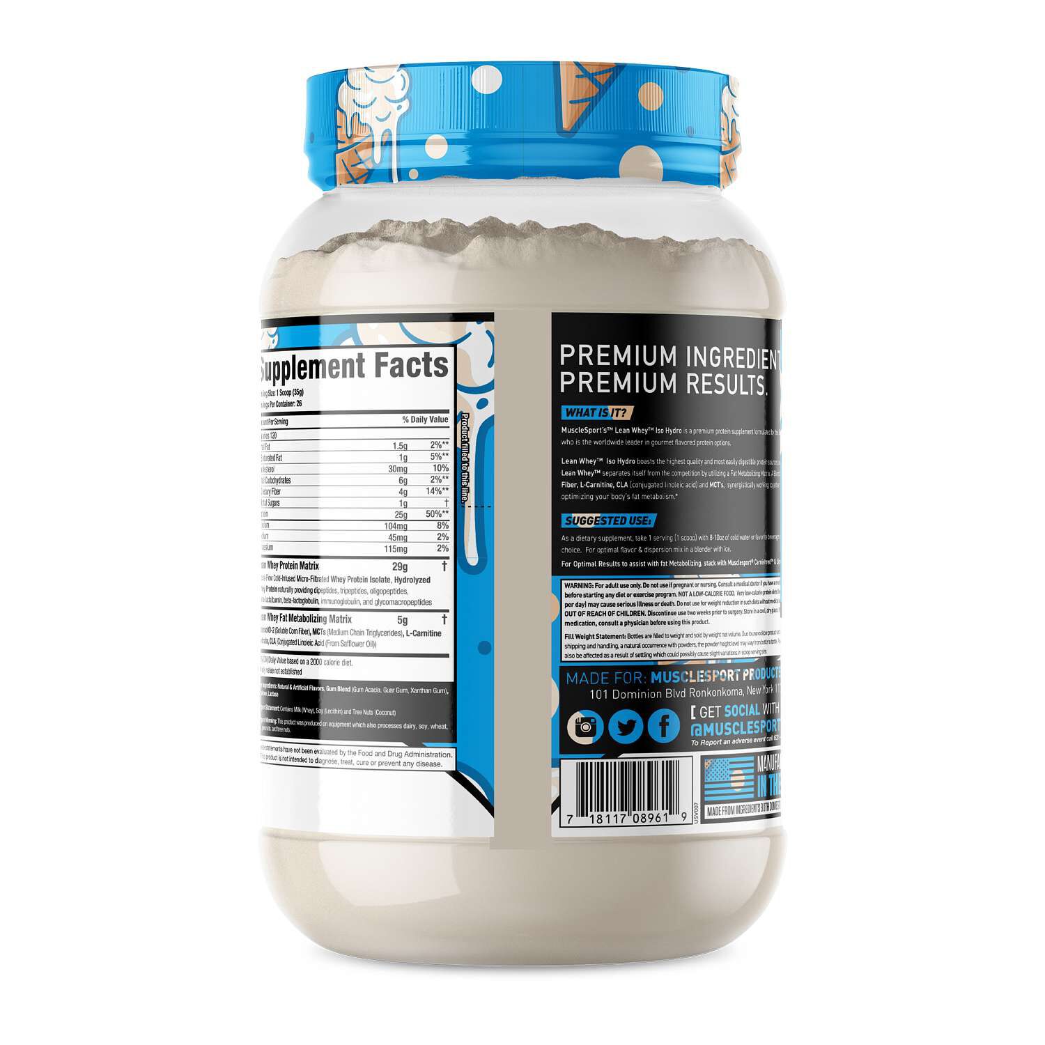 Lean Whey Iso-Hydro Protein - Vanilla Ice Cream (26 Servings)  | GNC
