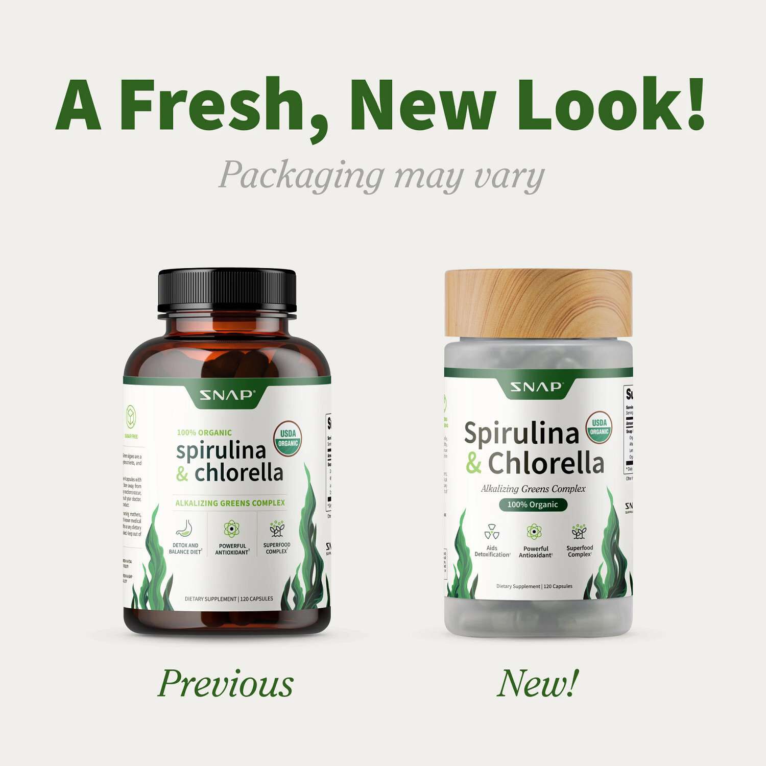 Organic Spirulina + Chlorella - 120 Capsules (30 Servings)  | GNC
