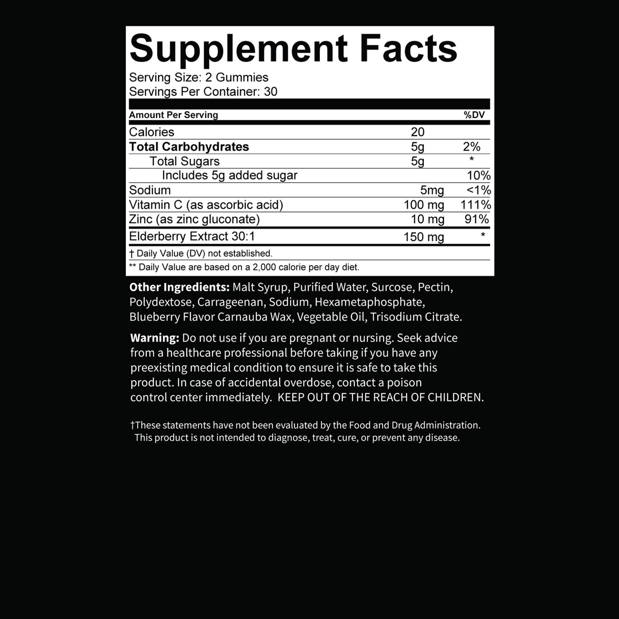 Elderberry Gummies - 60 Gummies (30 Servings)  | GNC