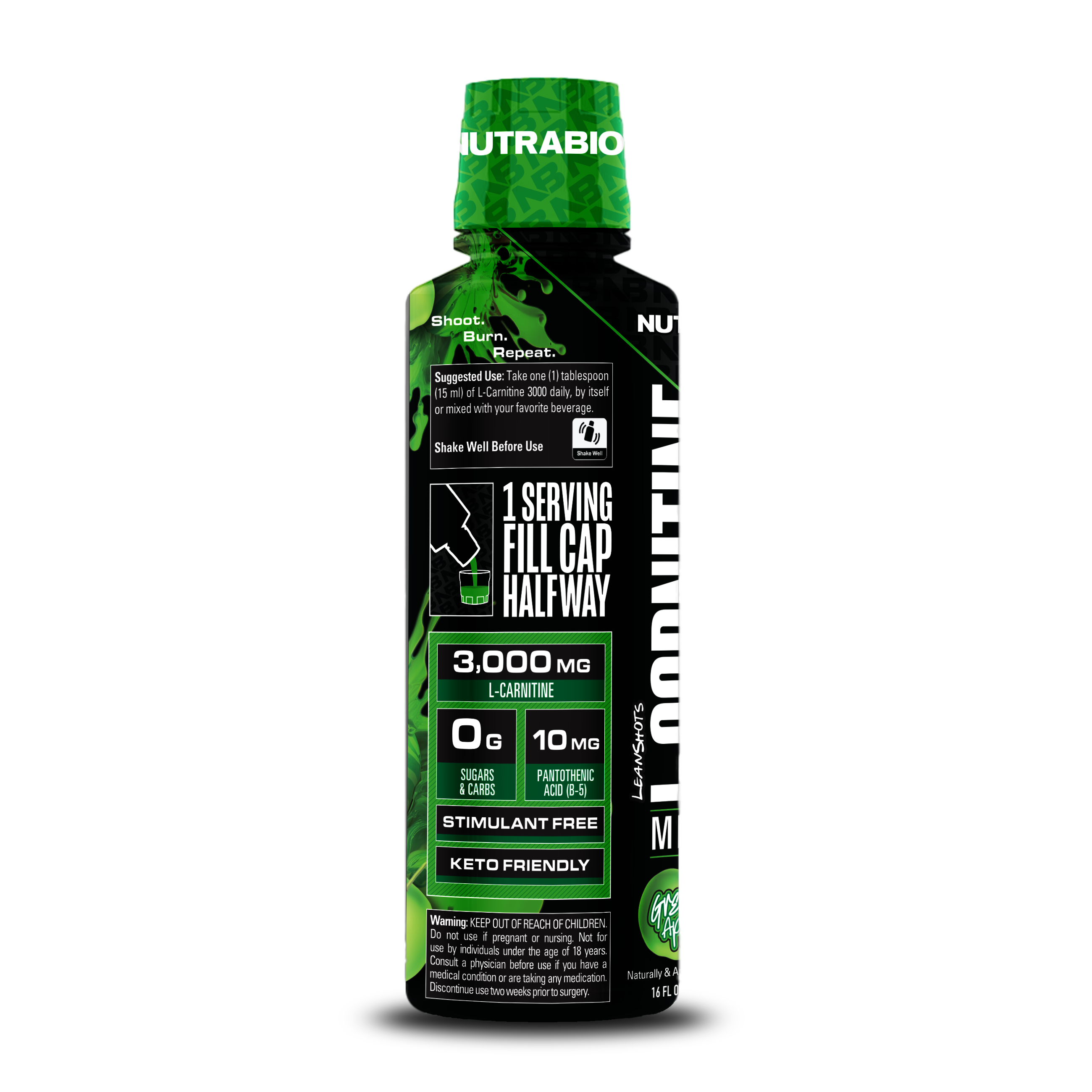 L-Carnitine 3000 - Green Apple - 16 fl oz (31 Servings)  | GNC