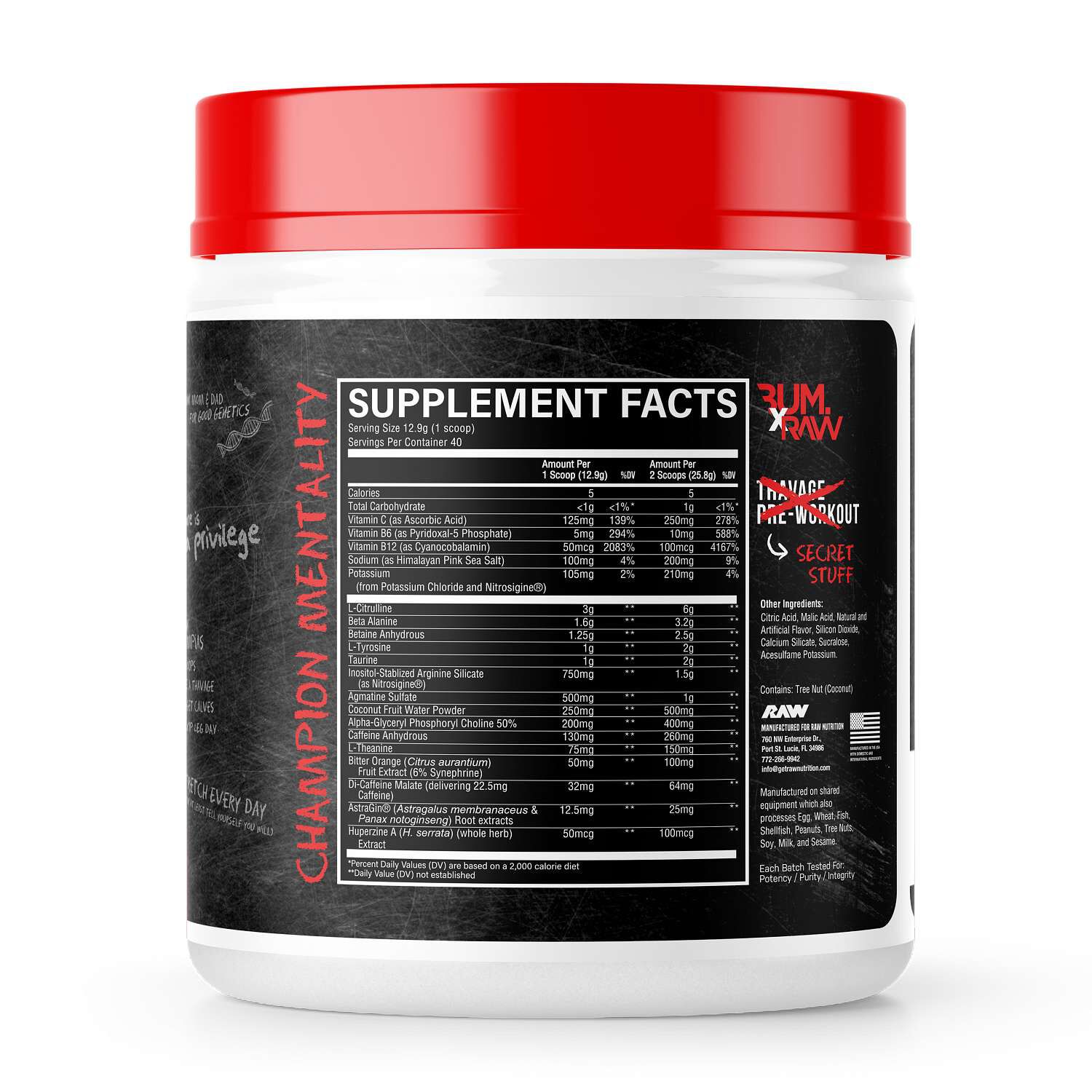 Thavage Pre-Workout - Christopher's Secret Stuff (40 Servings)