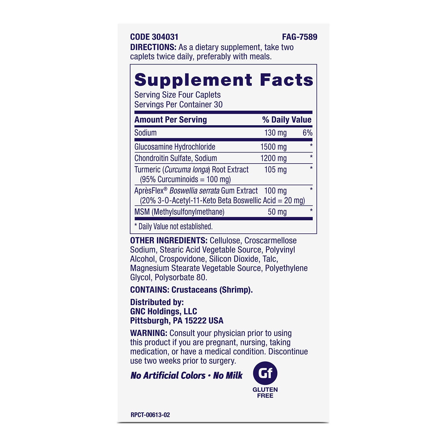 TriFlex Joint Support Fast-Acting - 120 Caplets (30 Servings)  | GNC