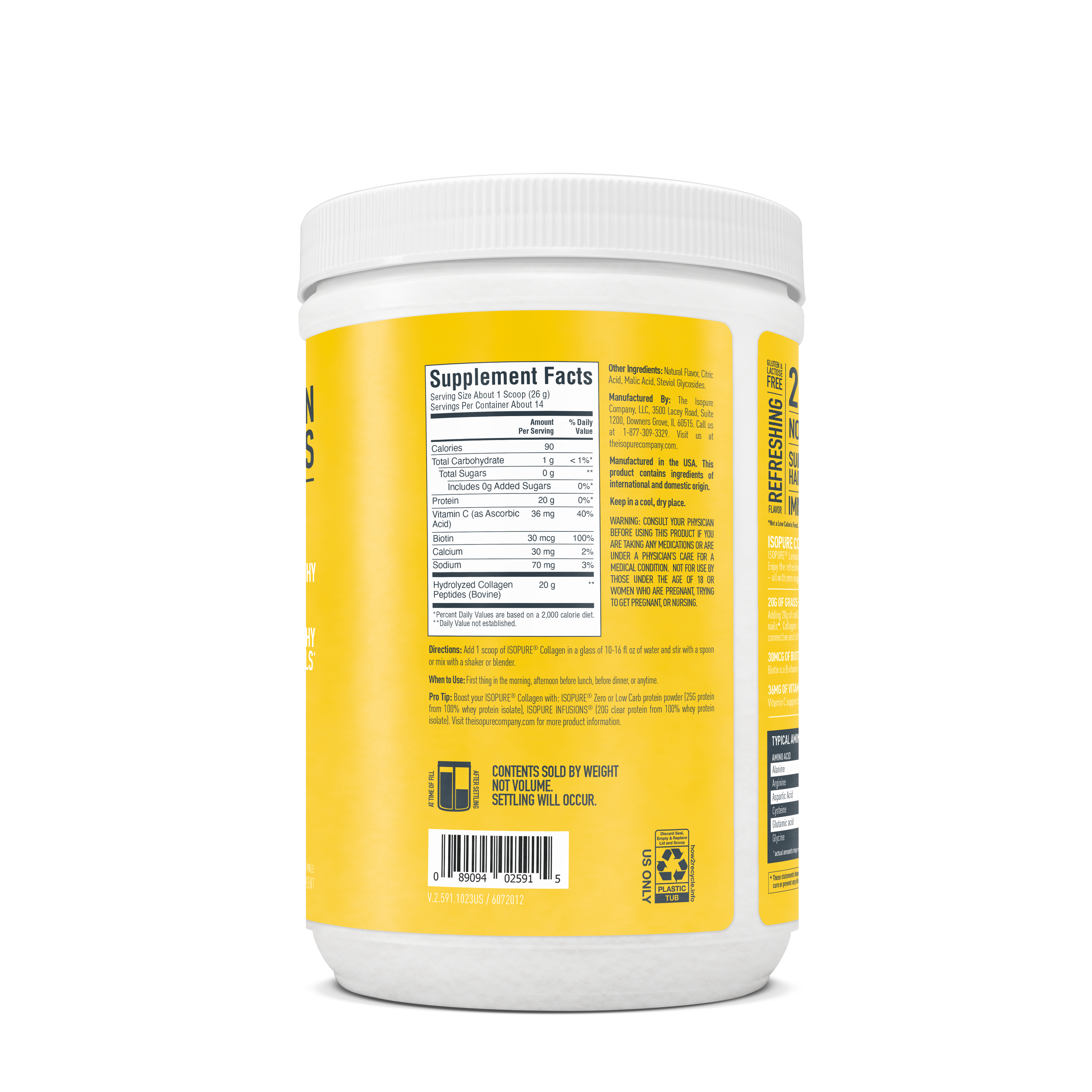 Collagen Peptides - Lemonade - 12.8 oz (14 Servings)  | GNC
