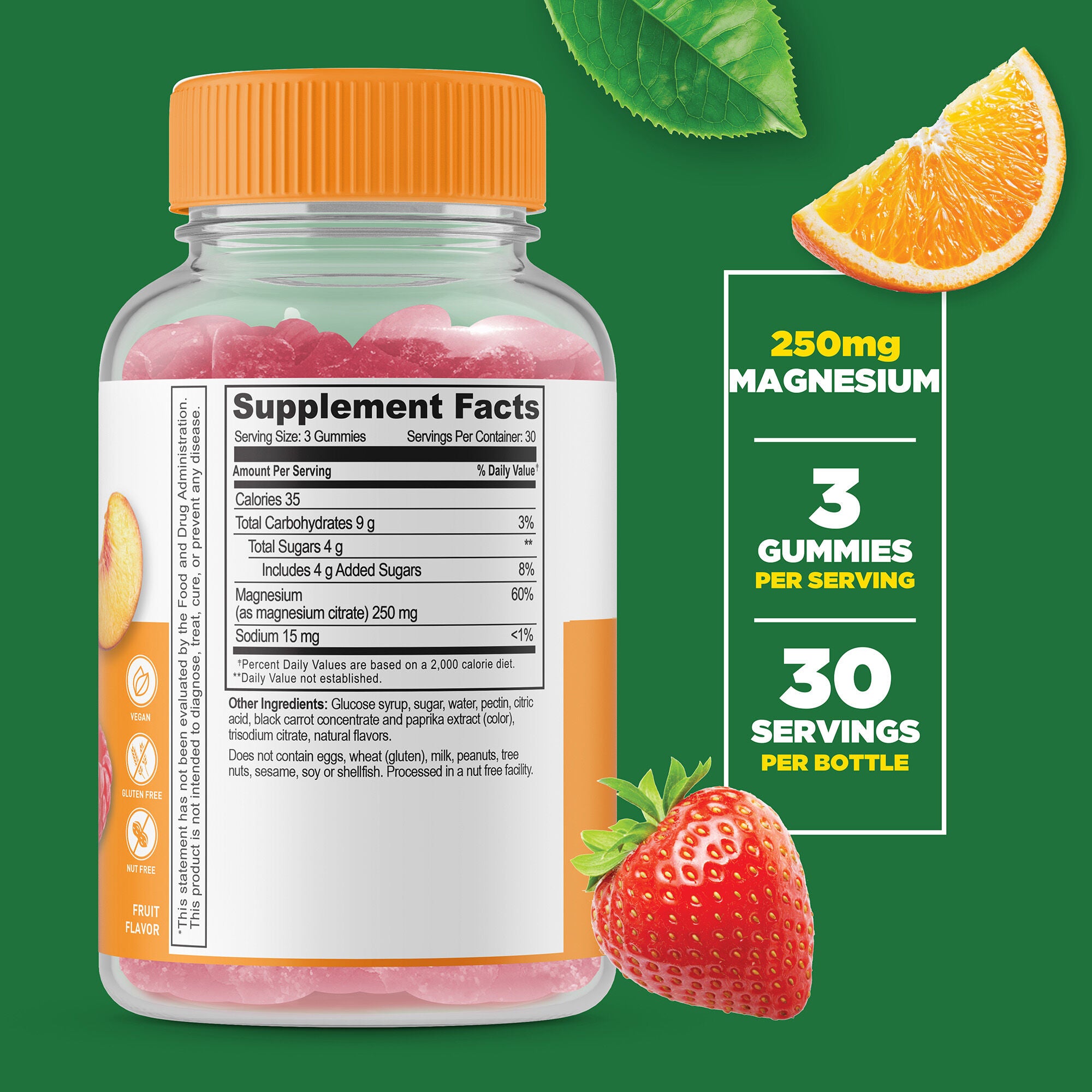 Magnesium Citrate 250mg - 90 Gummies (30 Servings)  | GNC