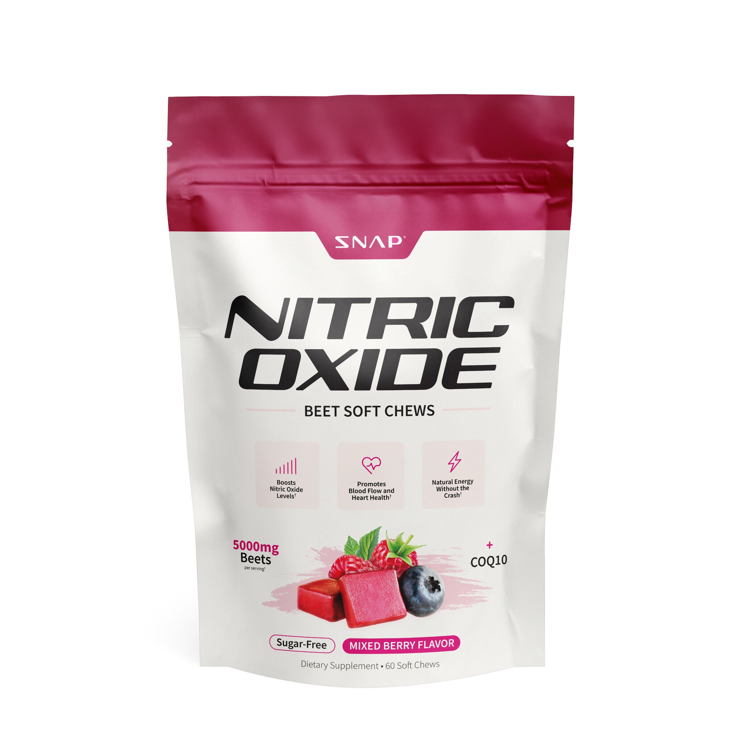 Nitric Oxide Beet Soft Chews - Mixed Berry - 60 Soft Chews (30 Servings)  | GNC