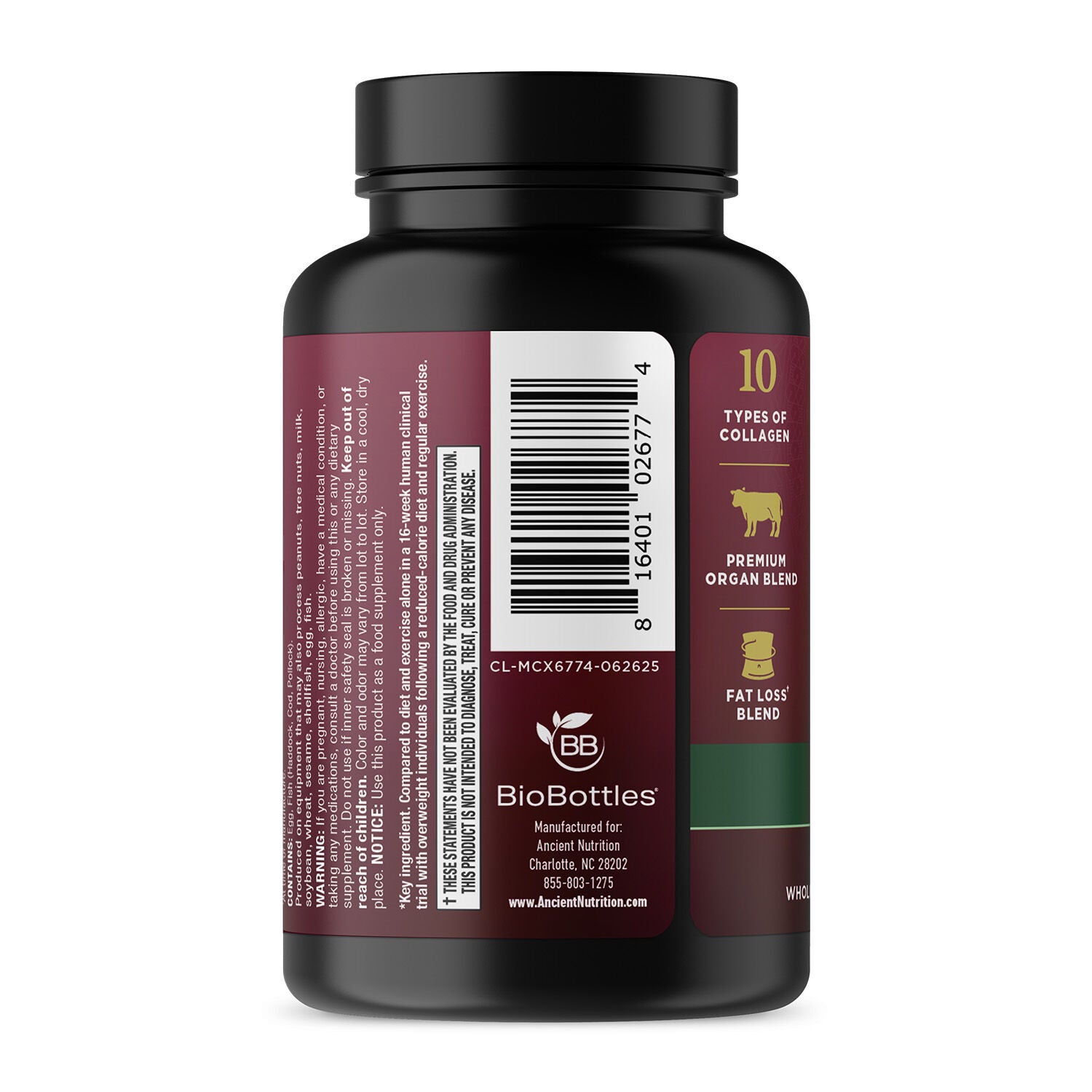 Ancient Nutrition Multi Collagen Advanced Lean Capsules Side