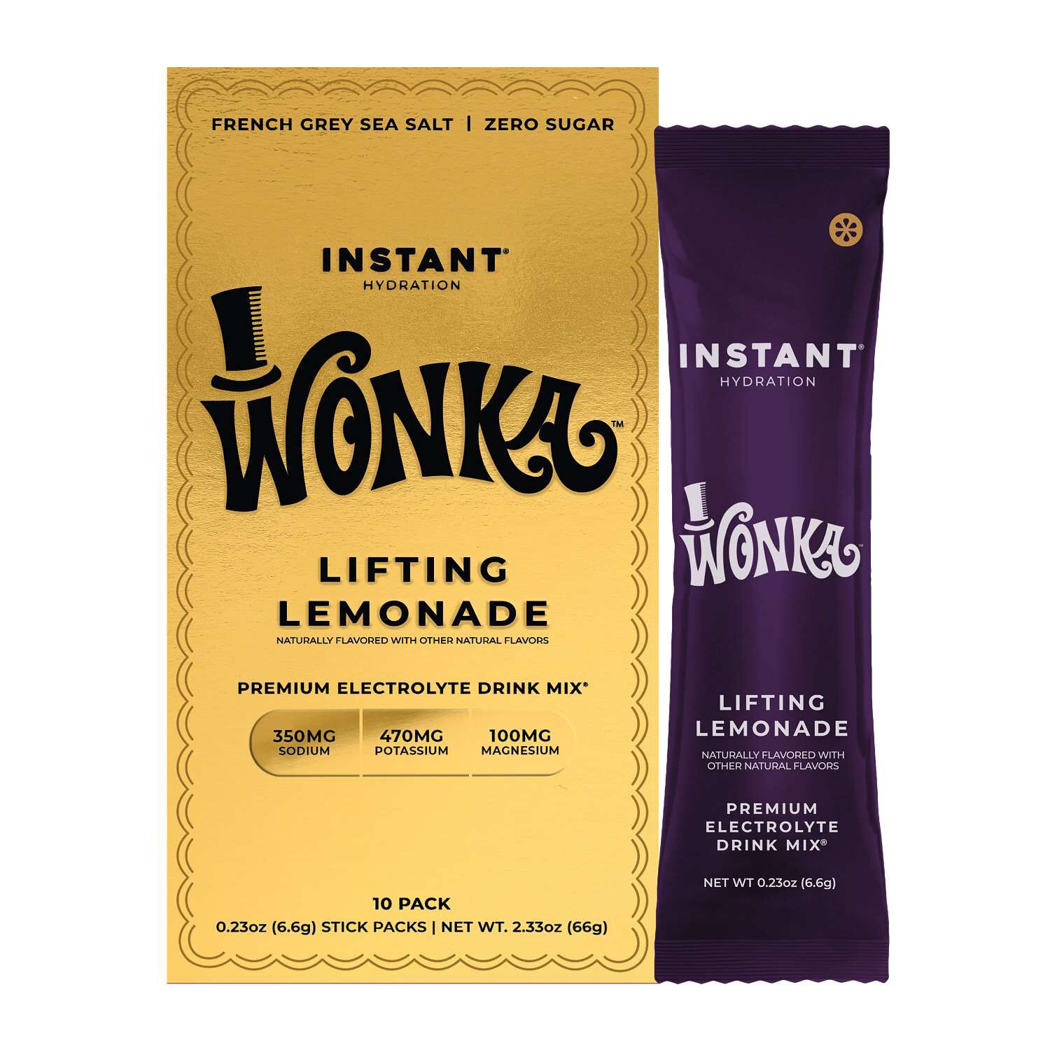 Premium Electrolyte Drink Mix - Wonka Lifting Lemonade (10 Stick Packs)