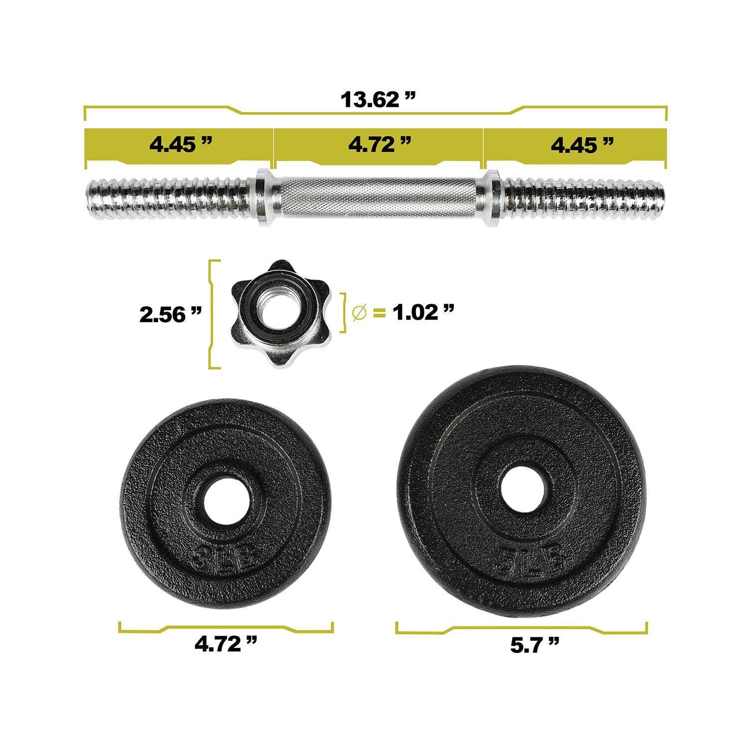 40lb Cast Iron Adjustable Dumbbell Set  | GNC