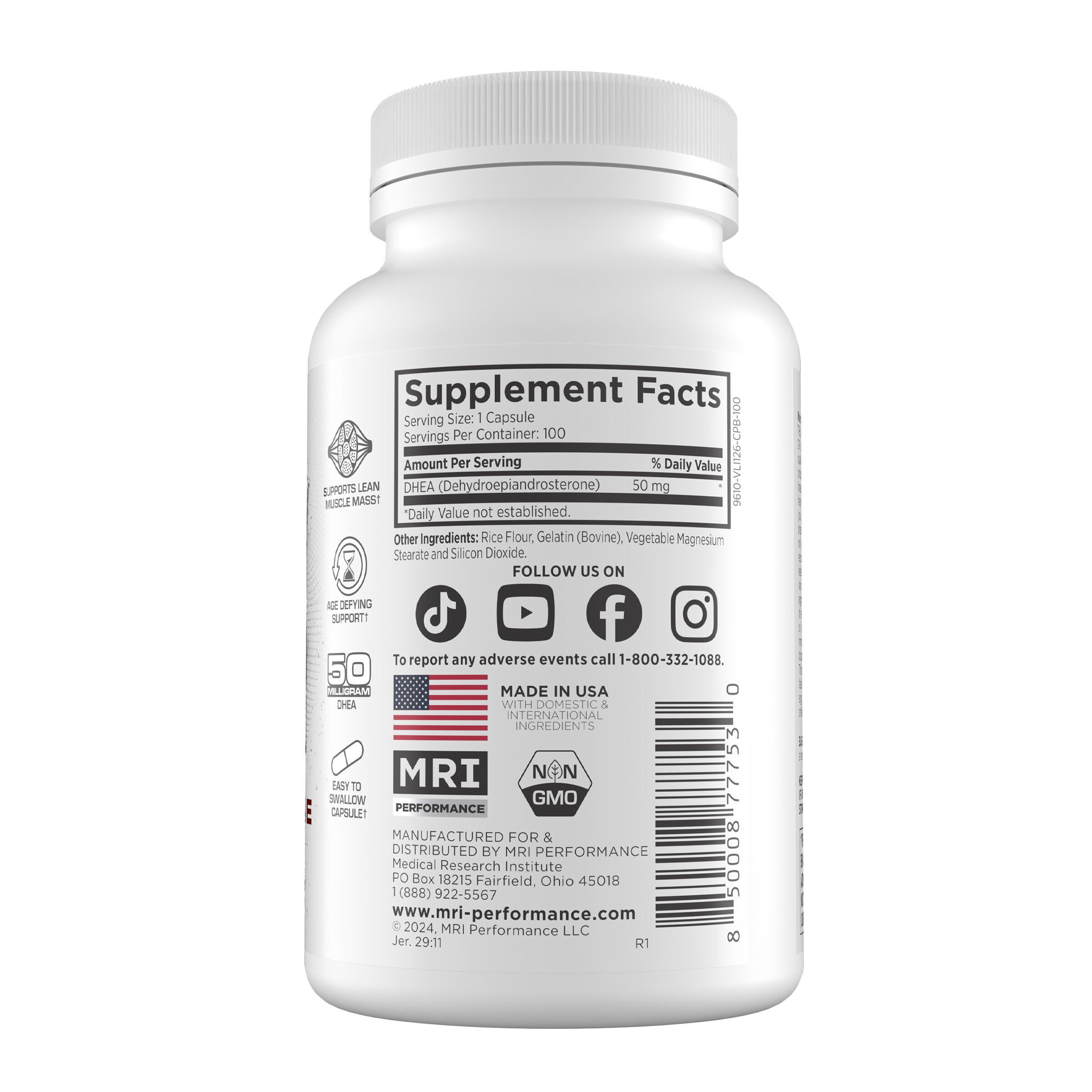 DHEA 50 - 100 Capsules (100 Servings)  | GNC