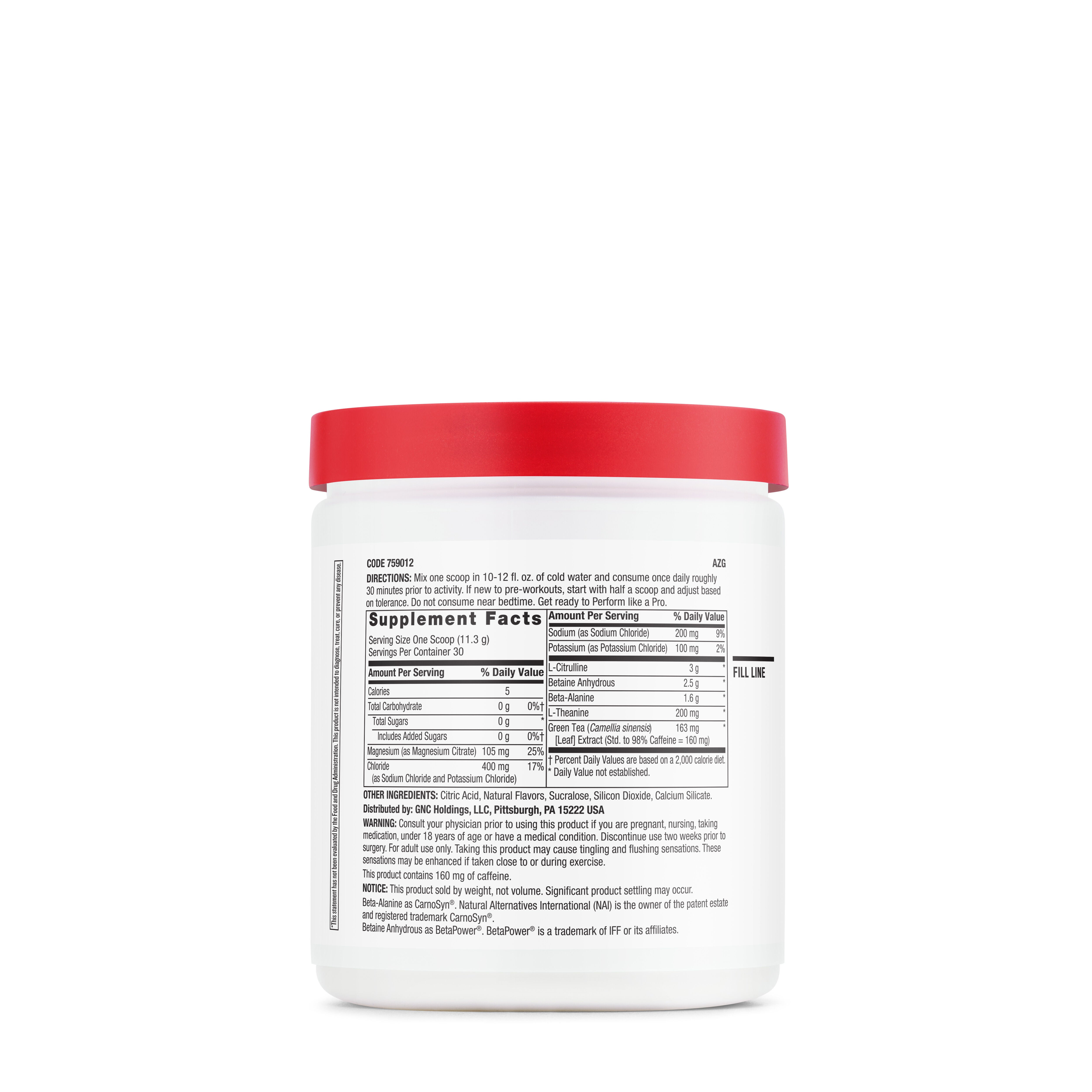 Pre-Workout - Blue Raspberry &#40;30 Servings&#41;  | GNC