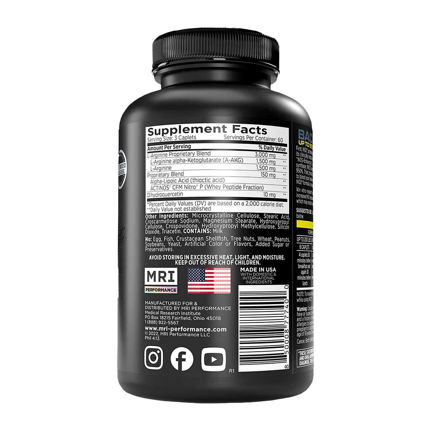 MRI® Performance N02® Nos-Enhanced Hemodilator - 180 Caplets | GNC