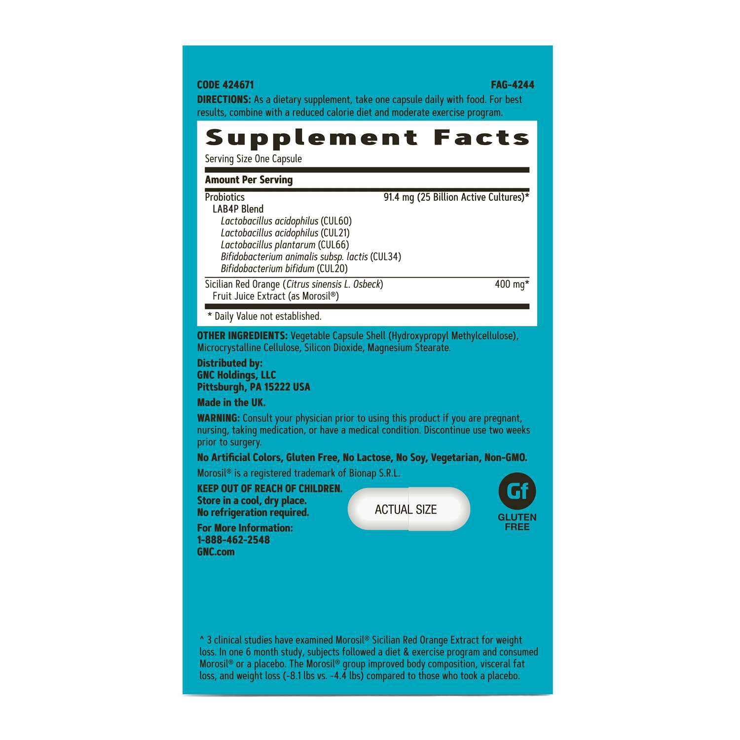 Weight Loss Probiotic - 30 Capsules (30 Servings)  | GNC