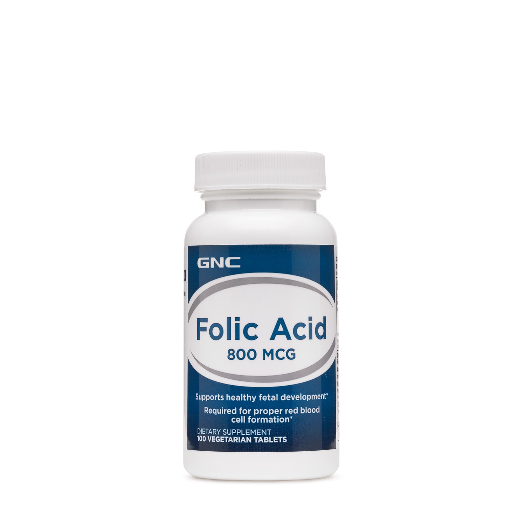 Folic Acid 800 MCG - 100 Tablets (100 Servings)  | GNC