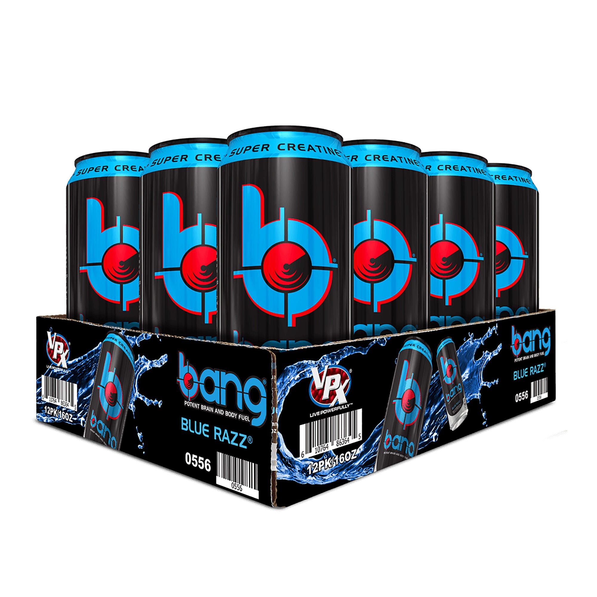 Bang Energy Drink Blue Razz 12 Pack Gnc