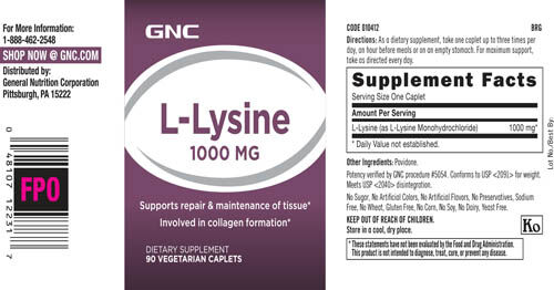 gnc l lysine 1000 mg gnc