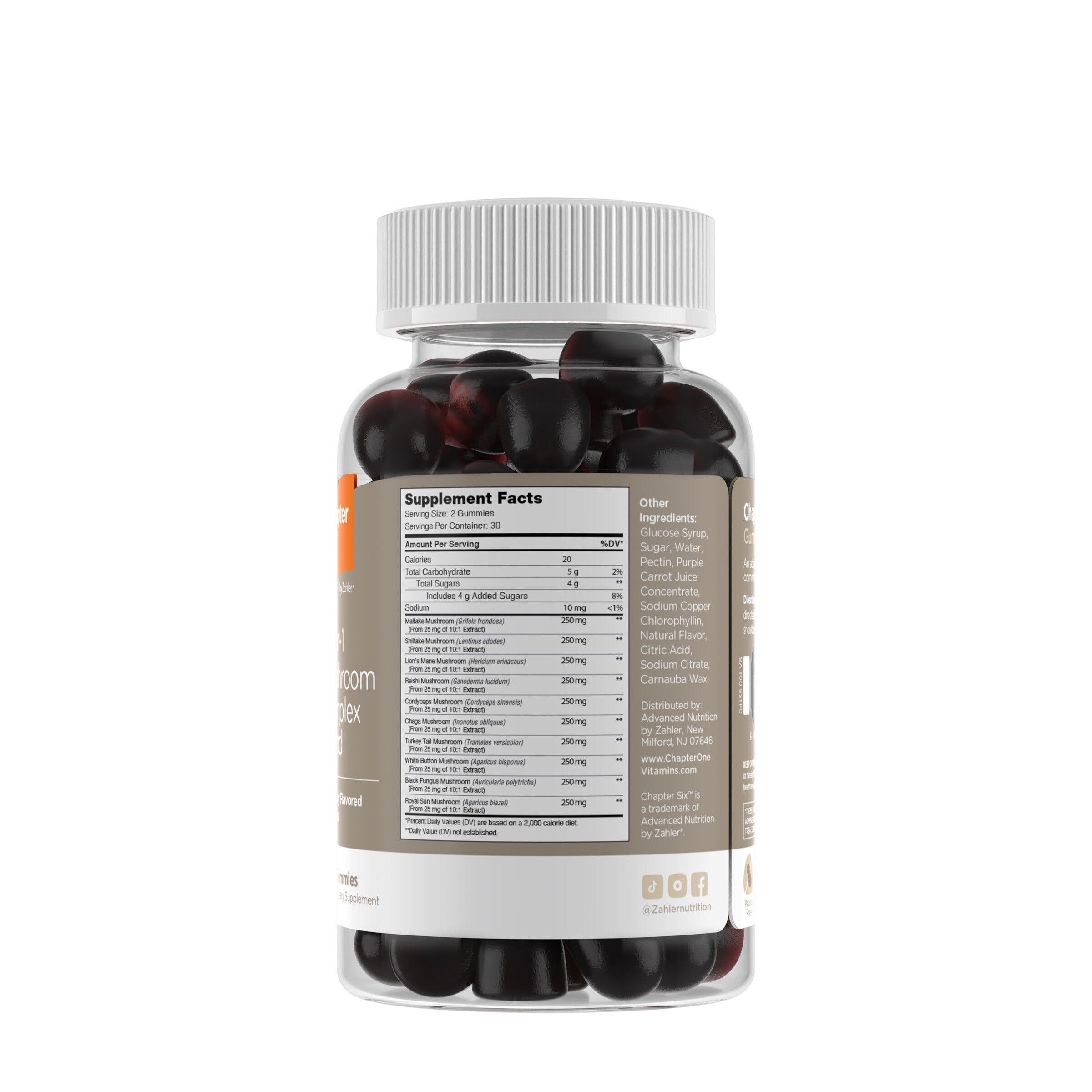 Chapter Six: 10-in-1 Mushroom Complex Blend - Raspberry - 60 Gummies (30 Servings)  | GNC