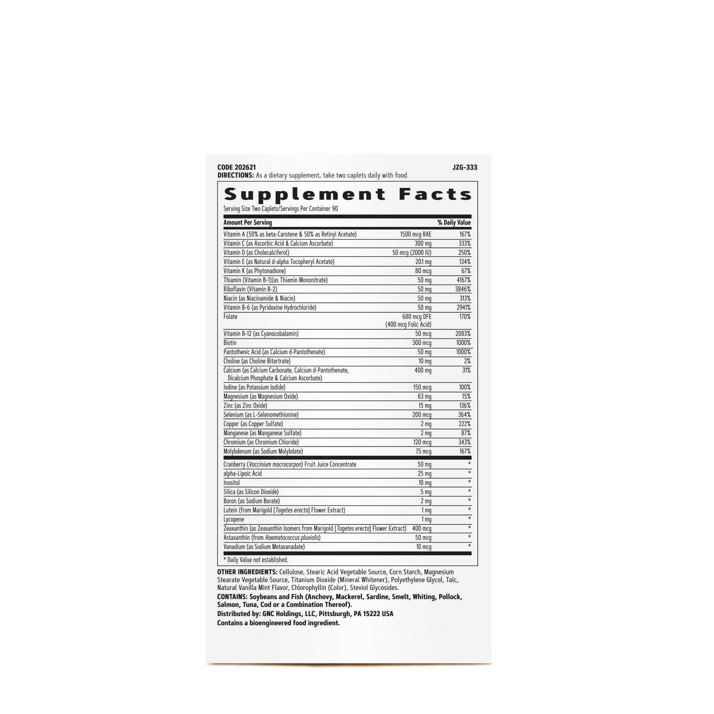 Multivitamin Ultra Mega Without Iron - 180 Caplets (90 Servings)  | GNC