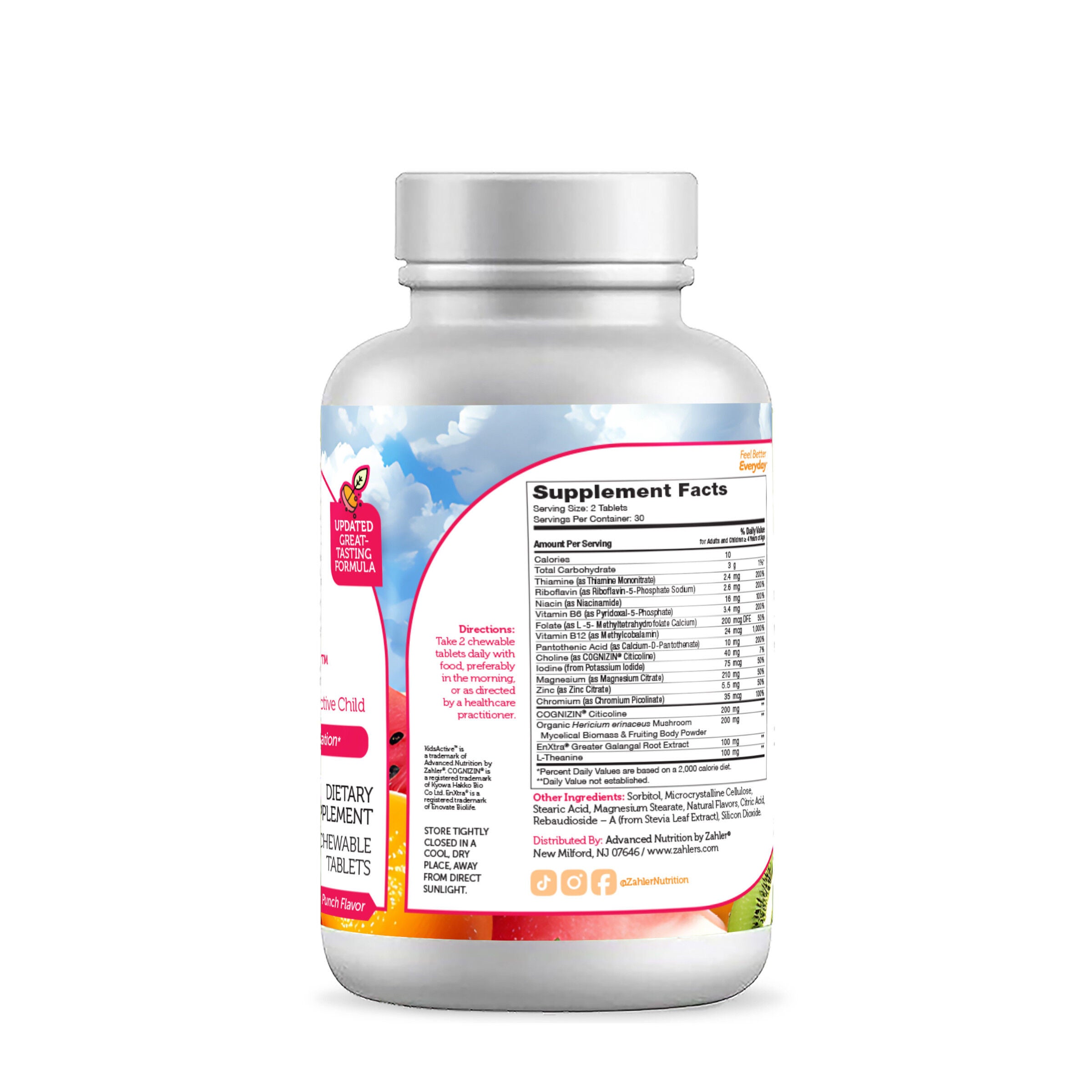 KidsActive&trade; - Fruit Punch - 60 Chewable Tablets (30 Servings)  | GNC