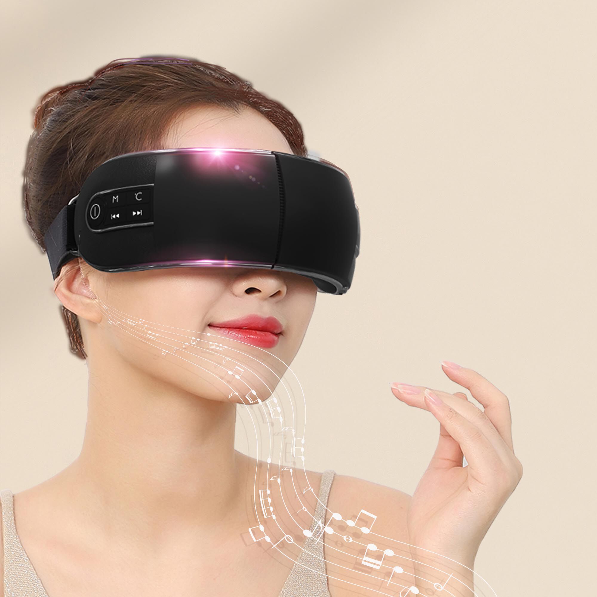 Bluetooth 3D Eye Massager - Black