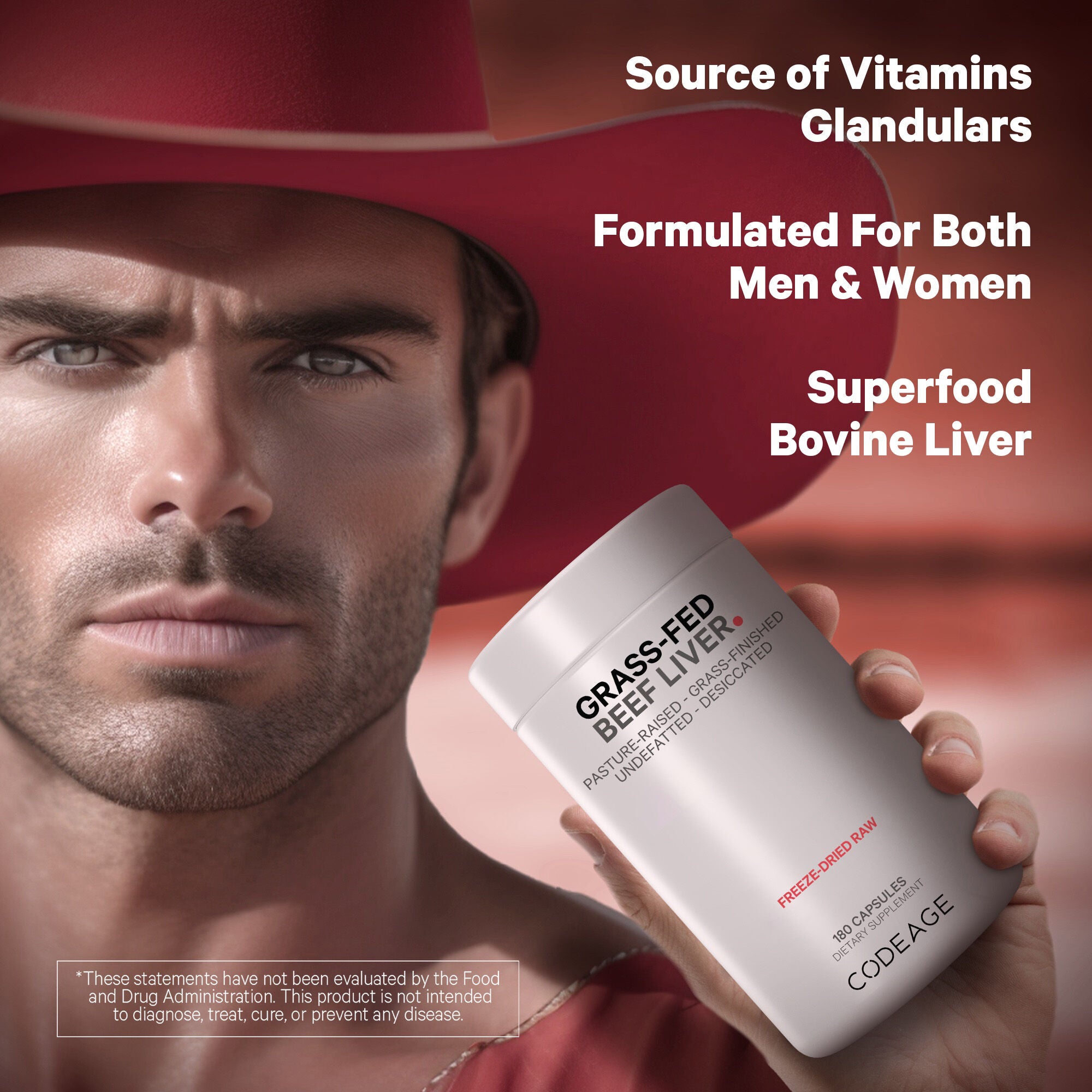 Grass-Fed Beef Liver - 180 Capsules (60 Servings)  | GNC