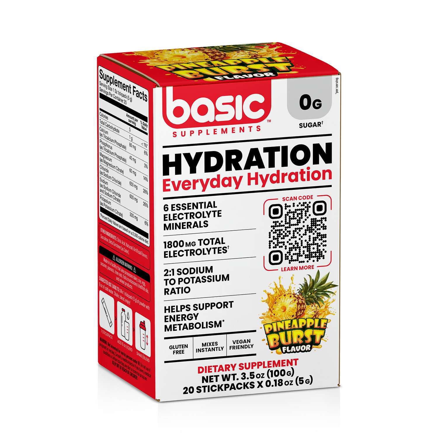 Hydration - Pineapple Burst (20 Stickpacks)  | GNC