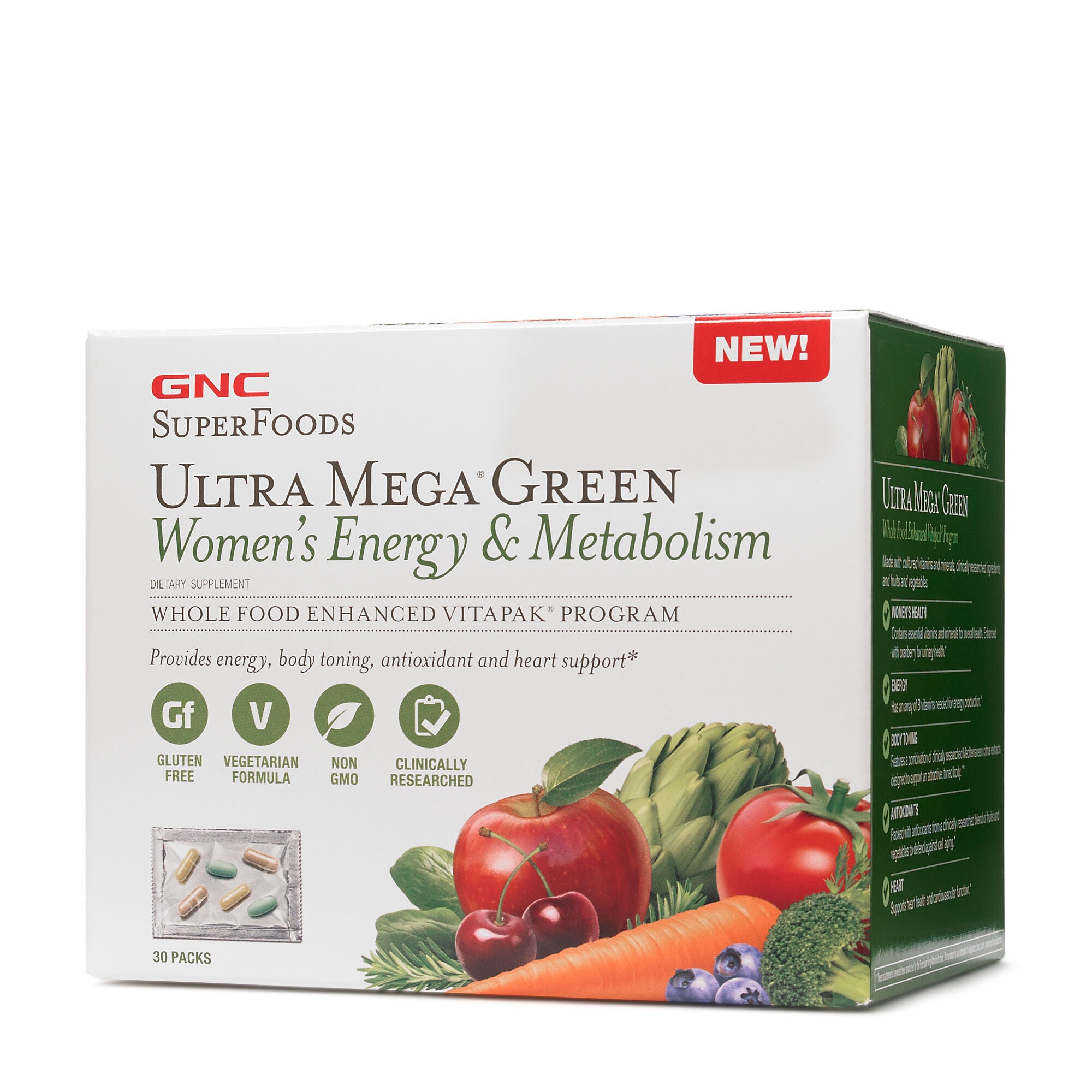 Gnc Superfoods Ultra Mega Green Women S Energy Metabolism Vitapak Gnc