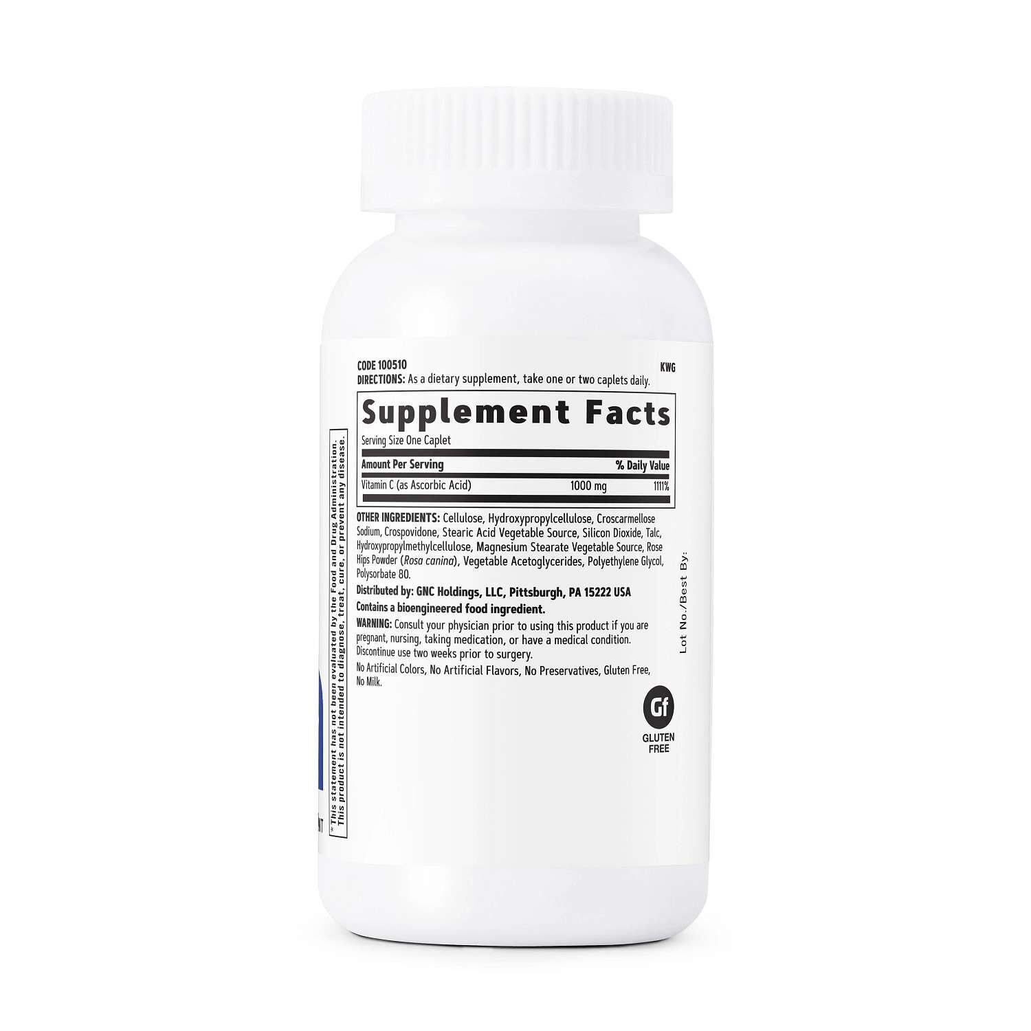 Vitamin C 1000 mg - 100 Caplets (100 Servings)  | GNC