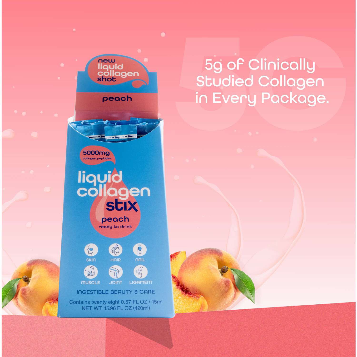 Liquid Collagen Stix - Peach (14 Stick Packs)