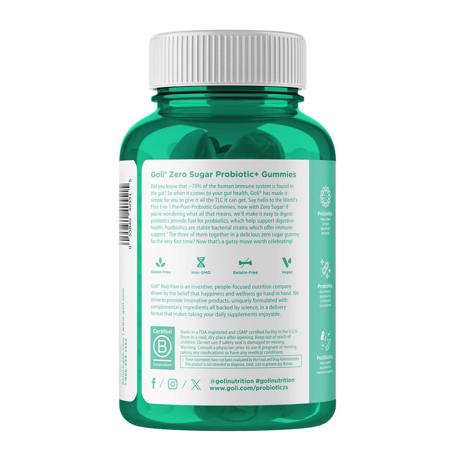 Pre+Post+ Probiotics Gummies - 60 Gummies (20 Servings)