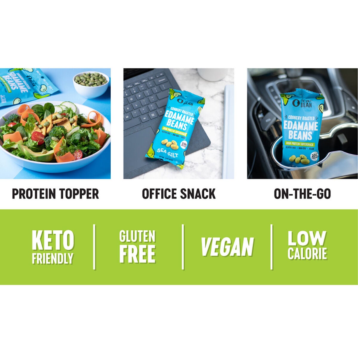 Crunchy Roasted Edamame Beans - Sea Salt (10 Bags)  | GNC