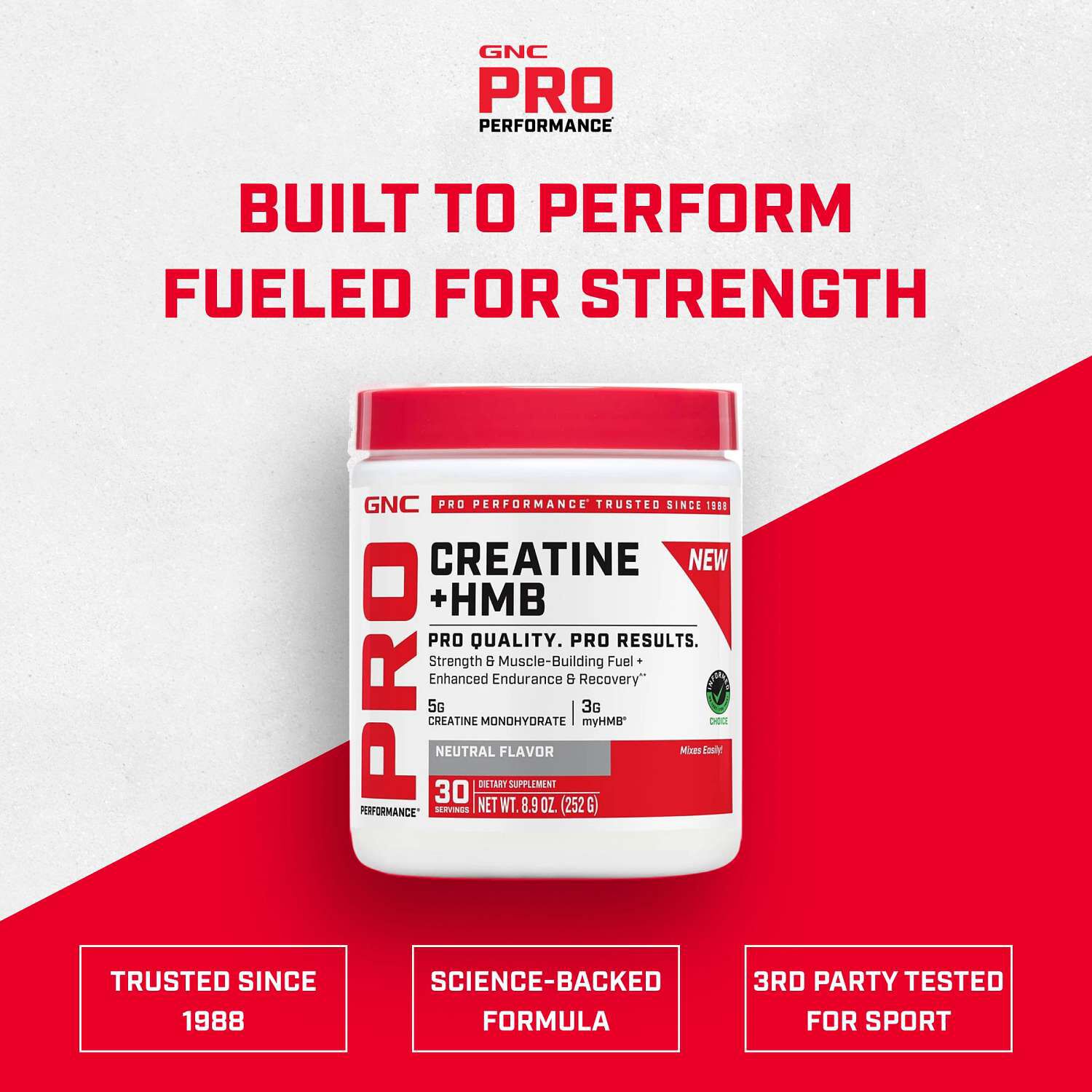 Creatine Monohydrate + HMB (30 Servings)  | GNC