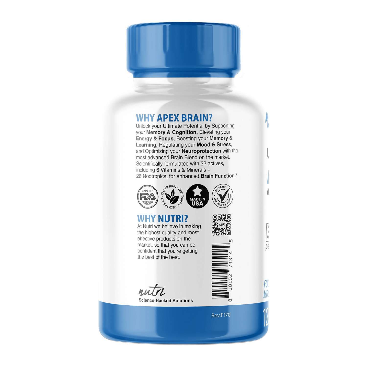 Ultimate Apex Brain - 125 Capsules (25 Servings)