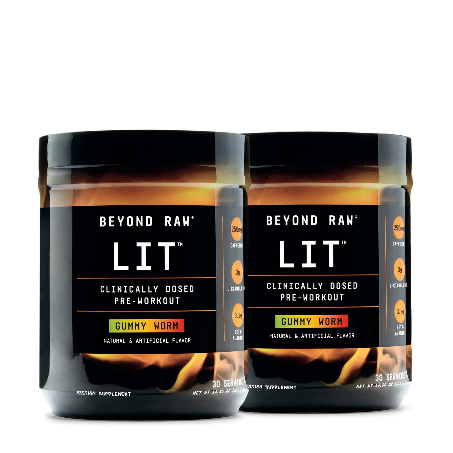 Beyond Raw Lit Gummy Worm Twin Pack Gnc