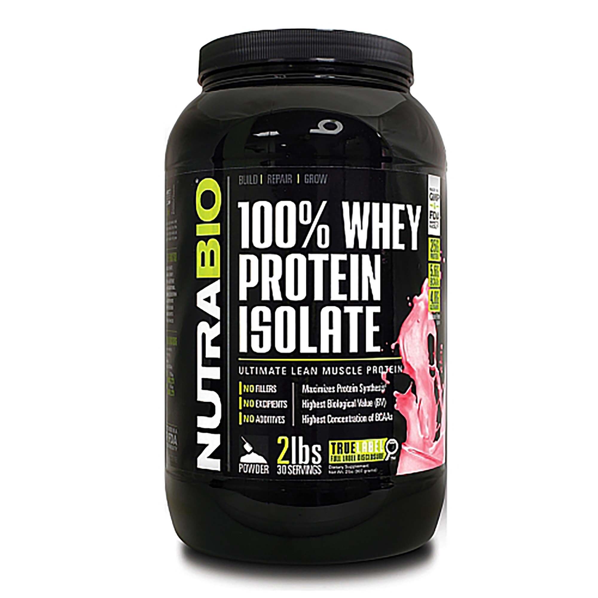 Nutrabio 100 Whey Protein Isolate Wild Strawberry Gnc