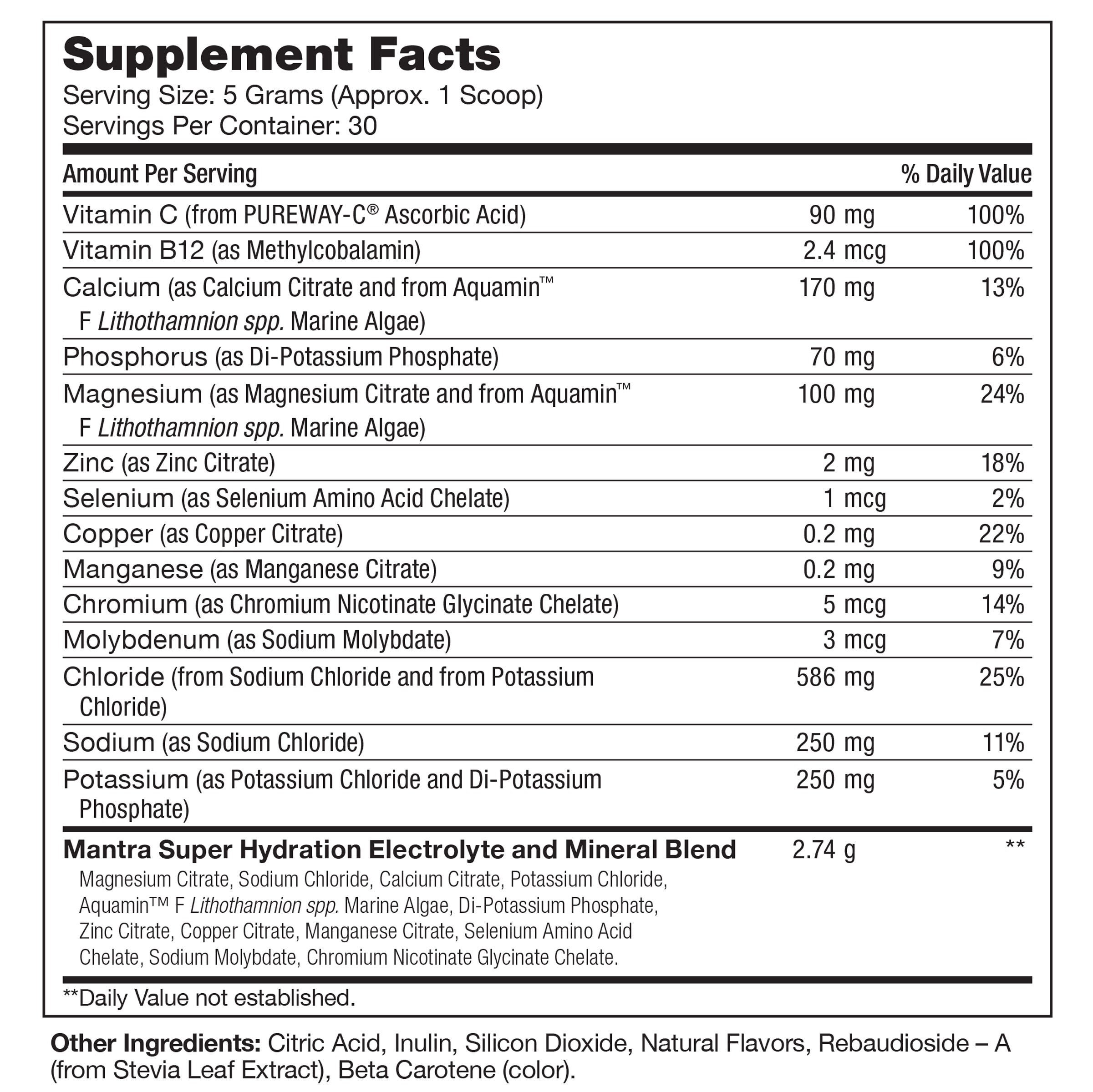 Mantra Hydrate - Lemonade - 5.3 oz (30 Servings)  | GNC