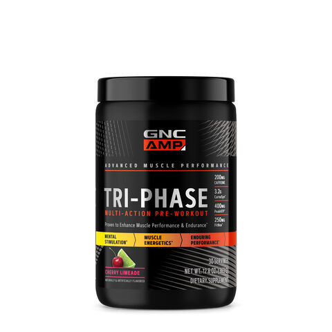 GNC AMP Tri-Phase Multi-Action Pre-Workout - Cherry Limeade - 12.8