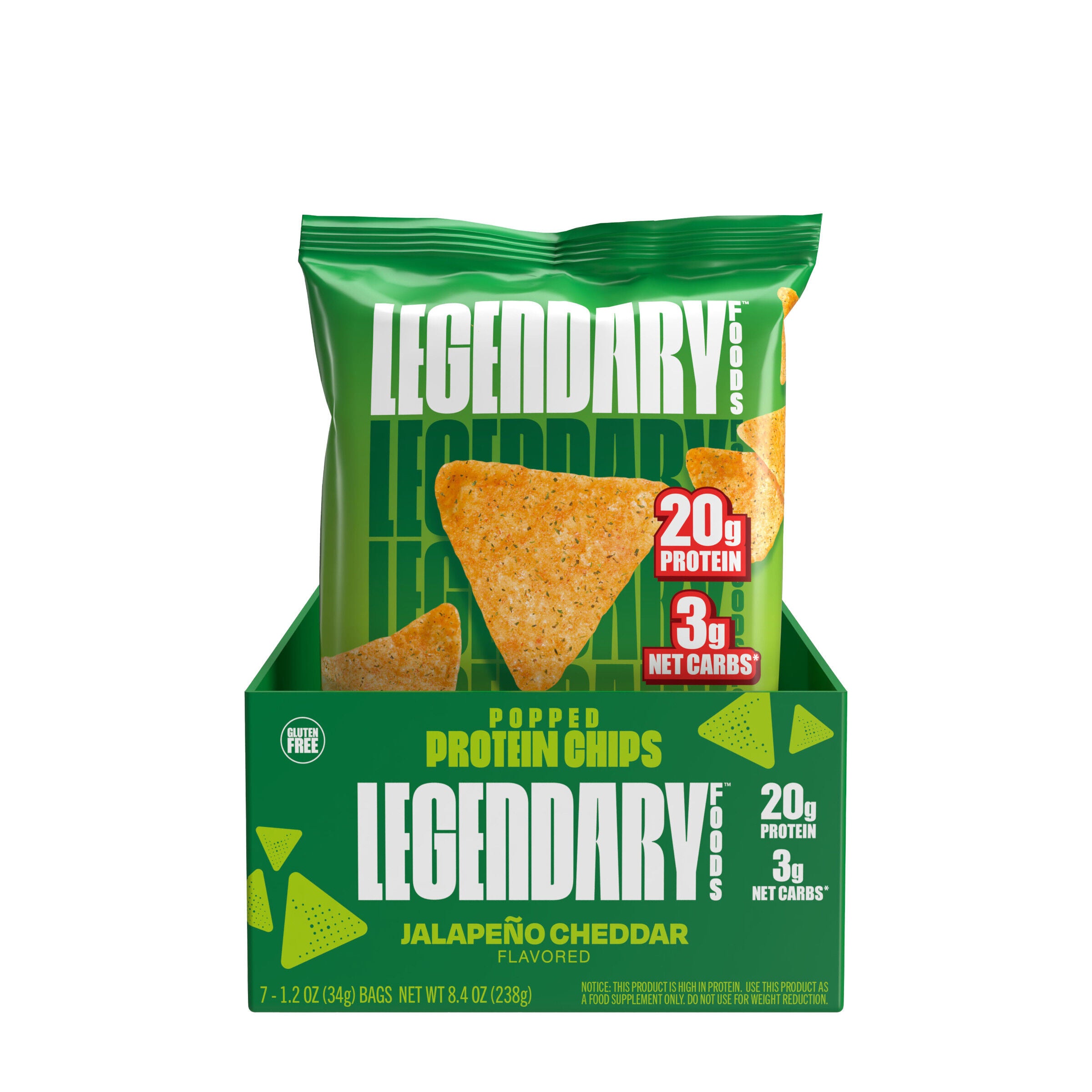 Popped Protein Chips - Jalapeno Cheddar (7 Bags)  | GNC