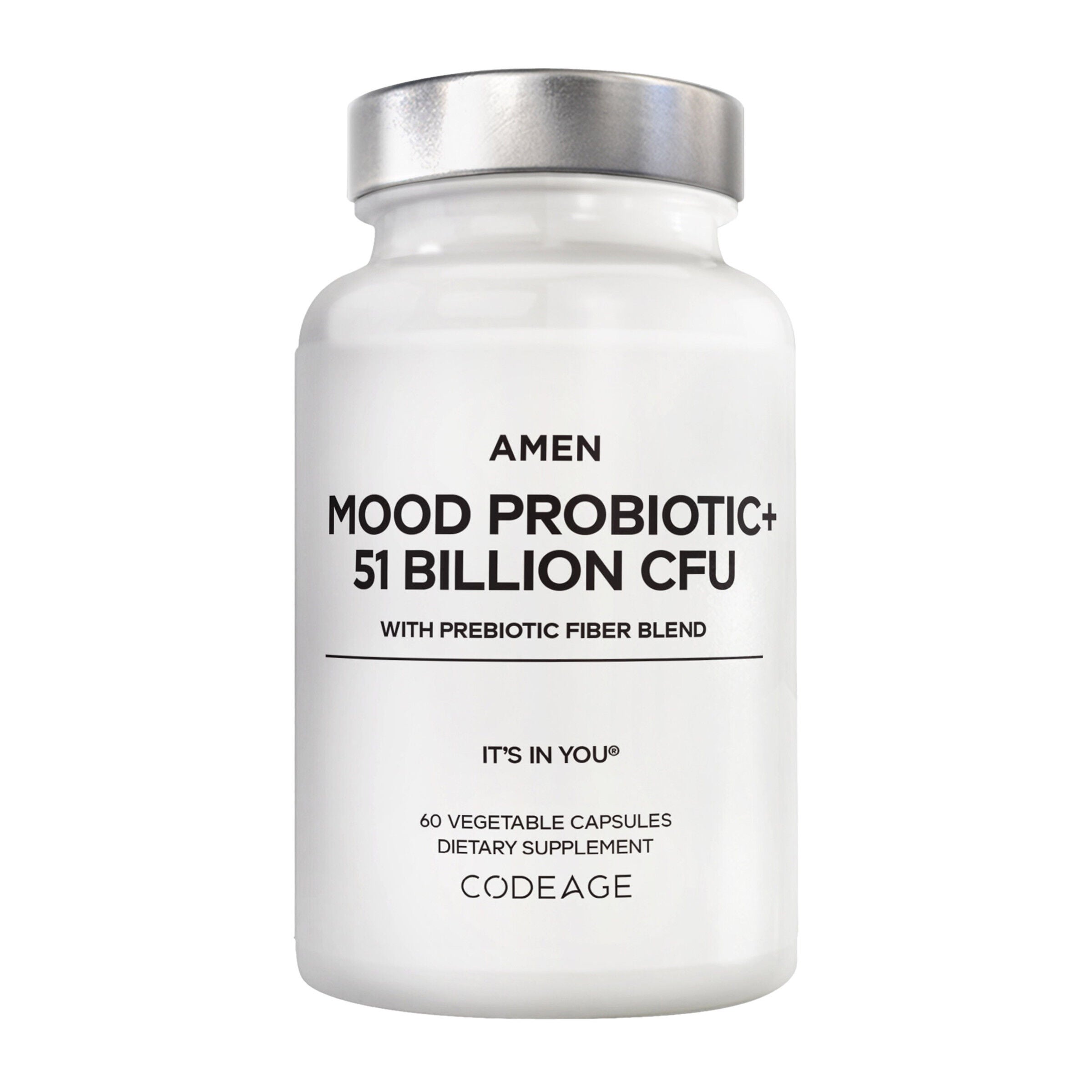 Amen Mood Probiotic 51 Billion CFU + Prebiotics - 60 Capsules (30 Servings)  | GNC