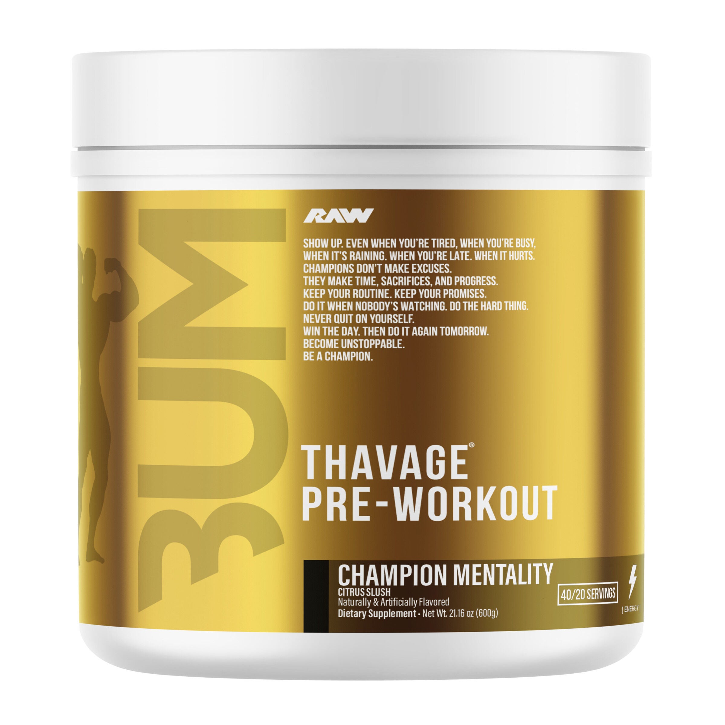 Champion Mentality: Thavage Pre-Workout - Citrus Slush (40 Servings)  | GNC