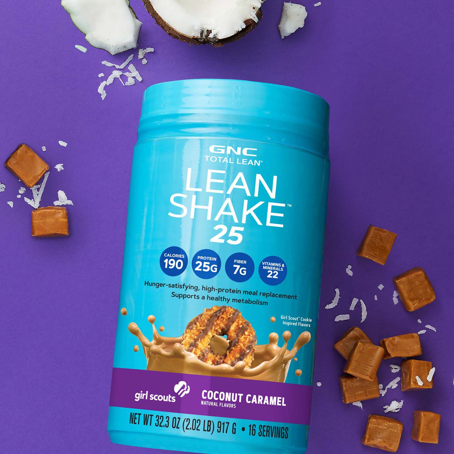 GNC Total Lean Lean Shake 25 - Girl Scout Coconut Caramel | GNC