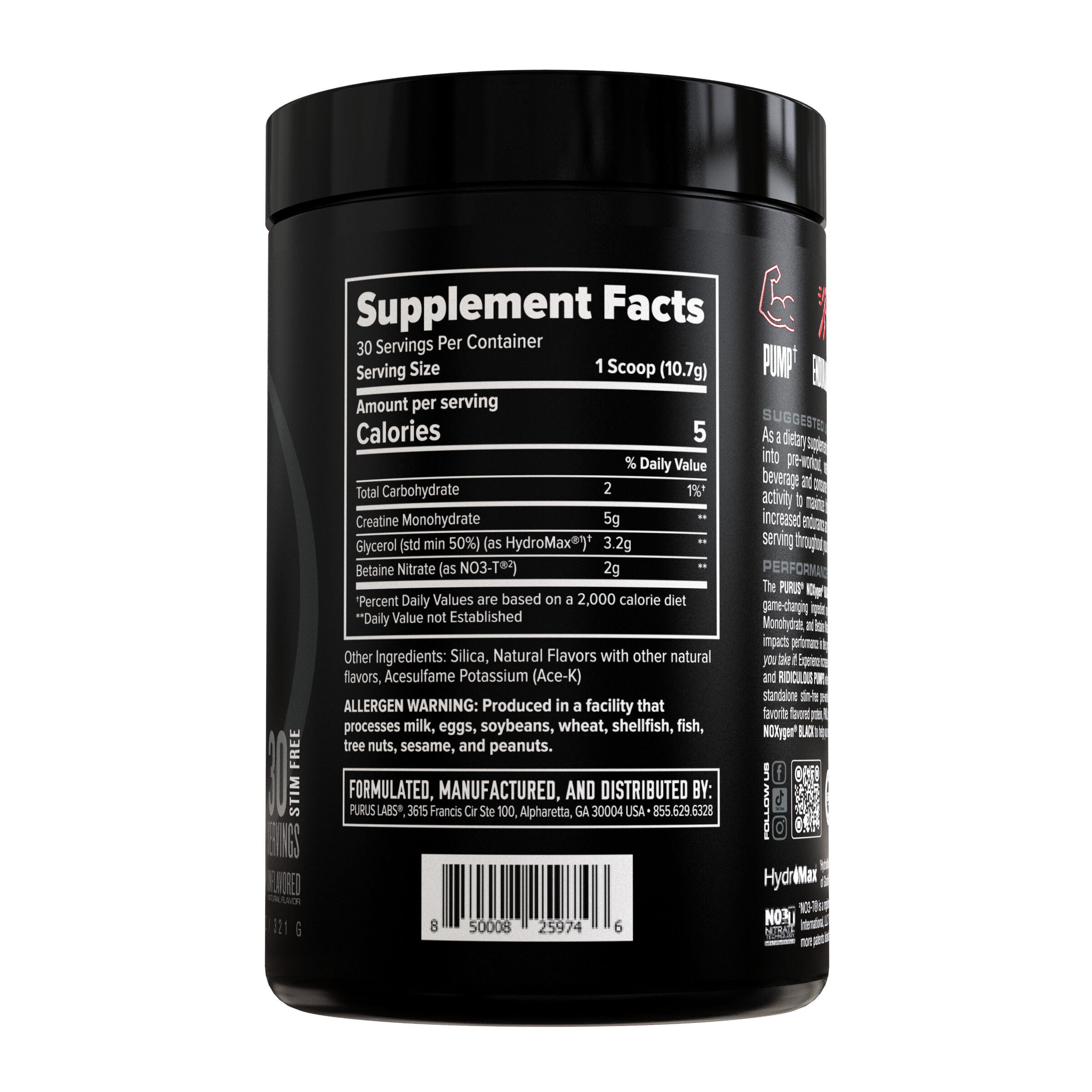 NOXygen Black - Unflavored (30 Servings)  | GNC