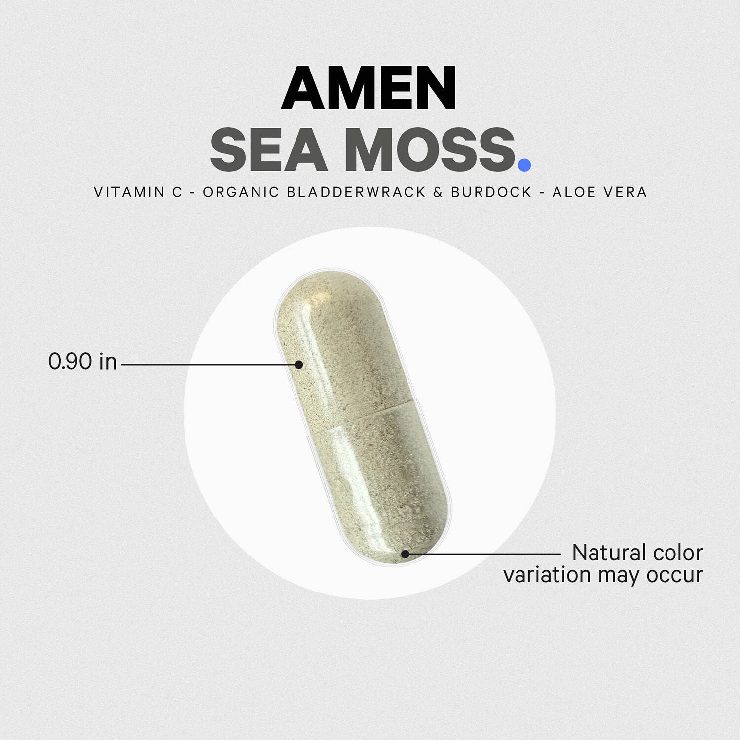 AMEN Sea Moss + Vitamin C - Aloe Vera &amp; Black Pepper - 90 Vegetable Capsules (30 Servings)  | GNC