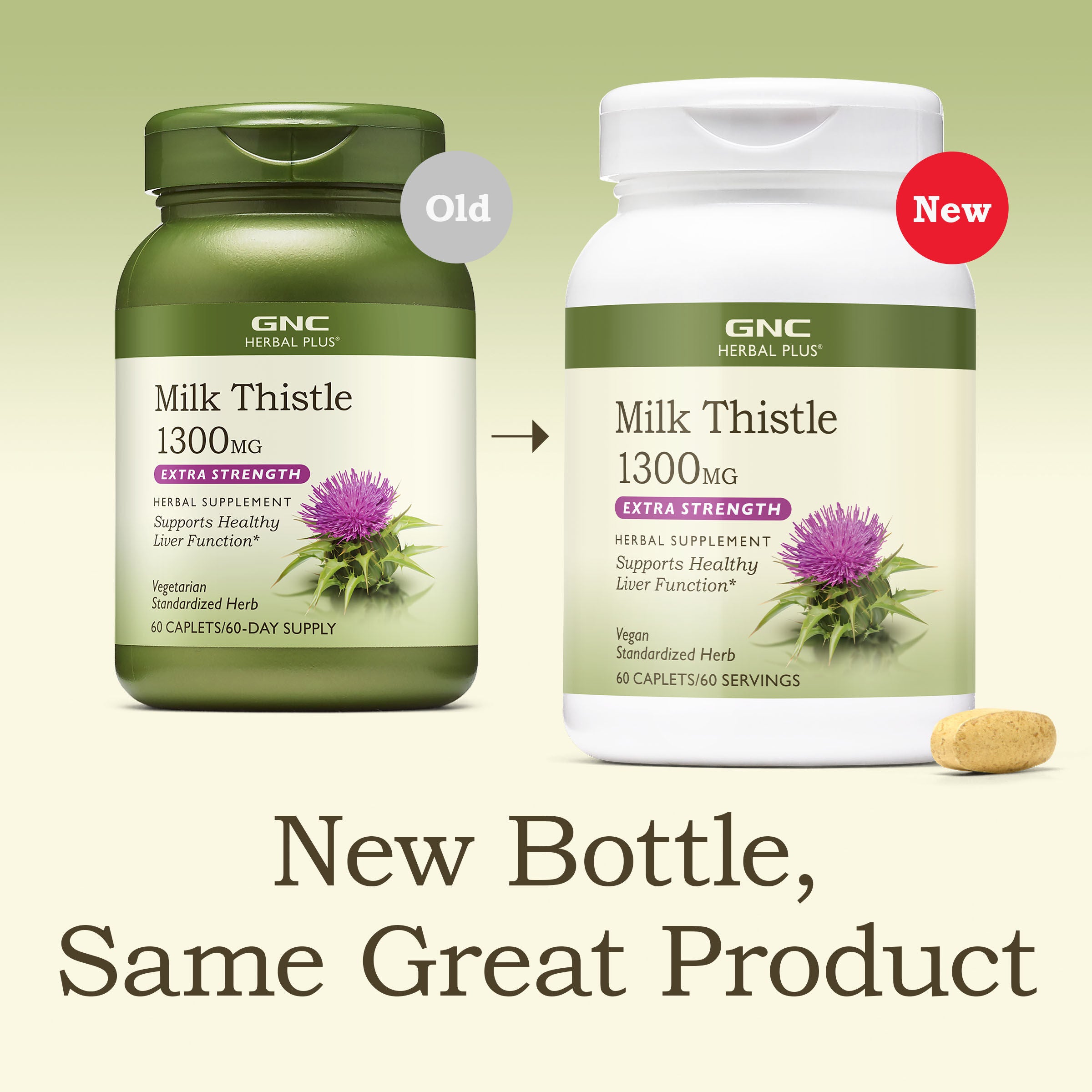 Milk Thistle Extra Strength 1300mg - 60 Caplets (60 Servings)  | GNC