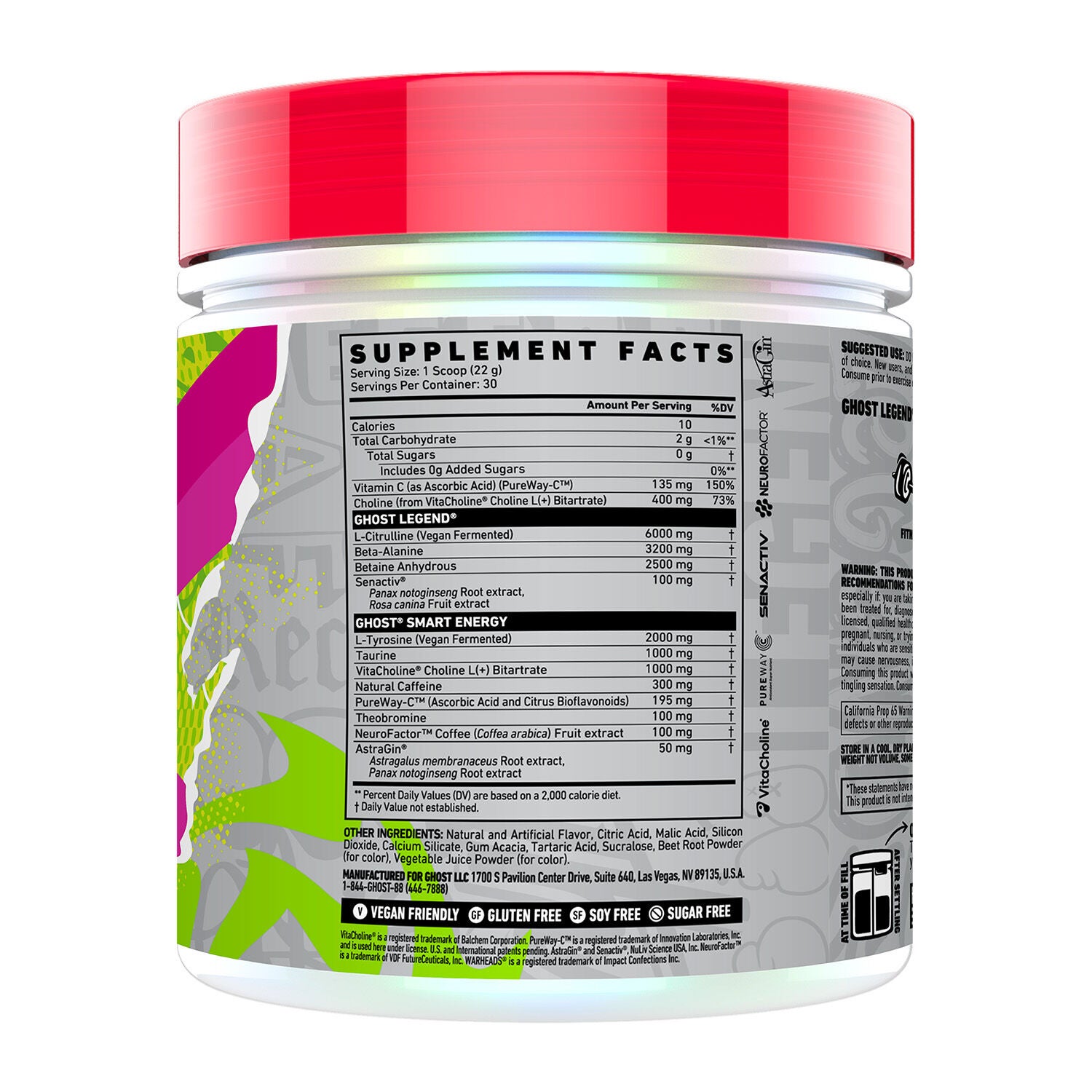 LEGEND&reg; V4 Pre-Workout - Warheads&reg; Sour Watermelon (30 Servings)