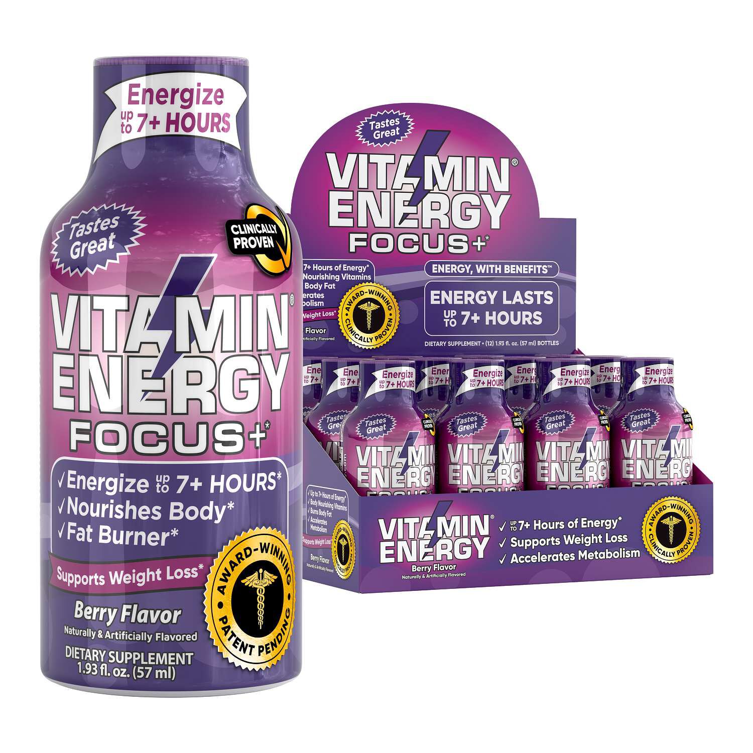 Focus + Energy with Benefits - Berry - 1.93 oz. (12 Bottles)  | GNC