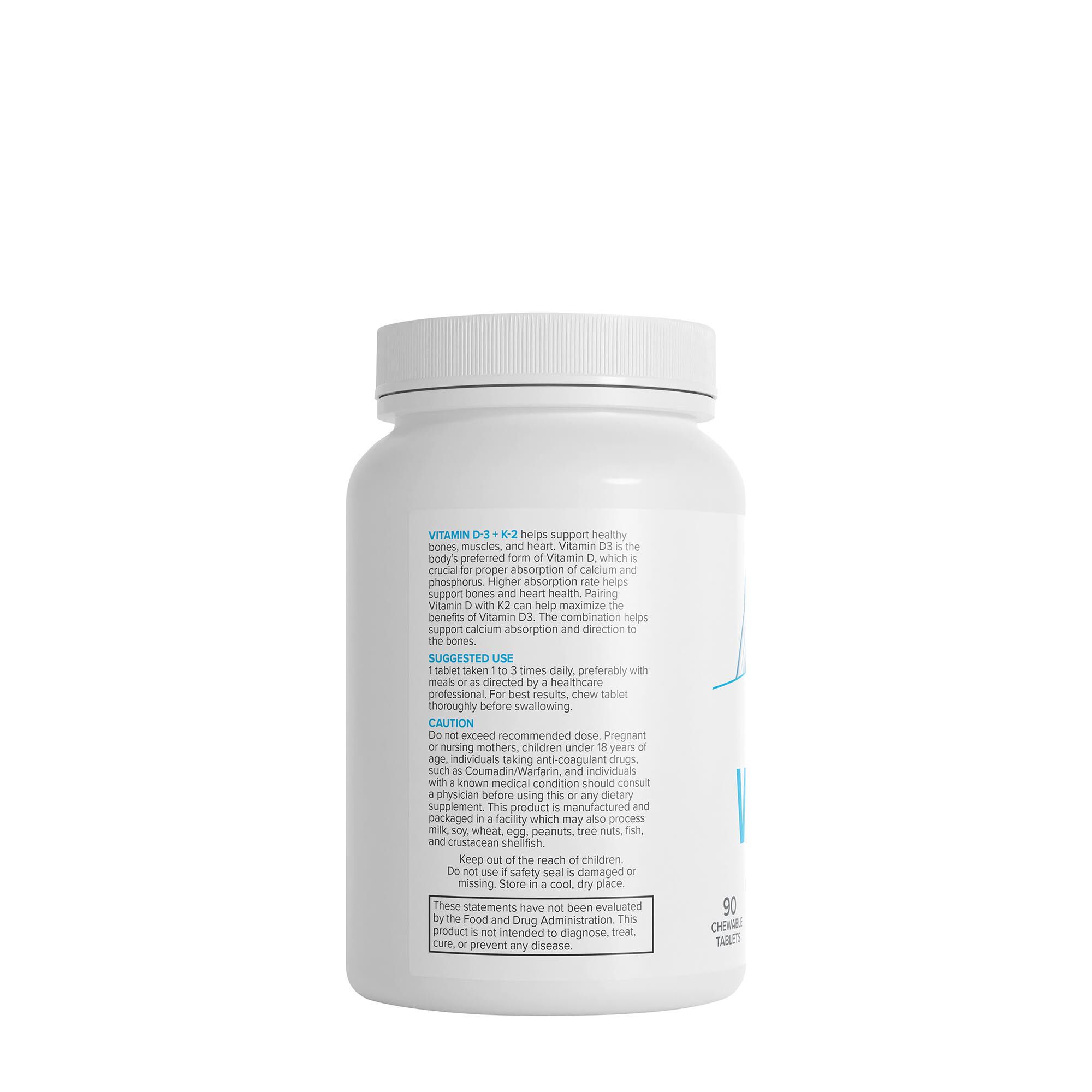 Vitamin D-3 + K-2 - 90 Chewable Tablets (90 Servings)  | GNC