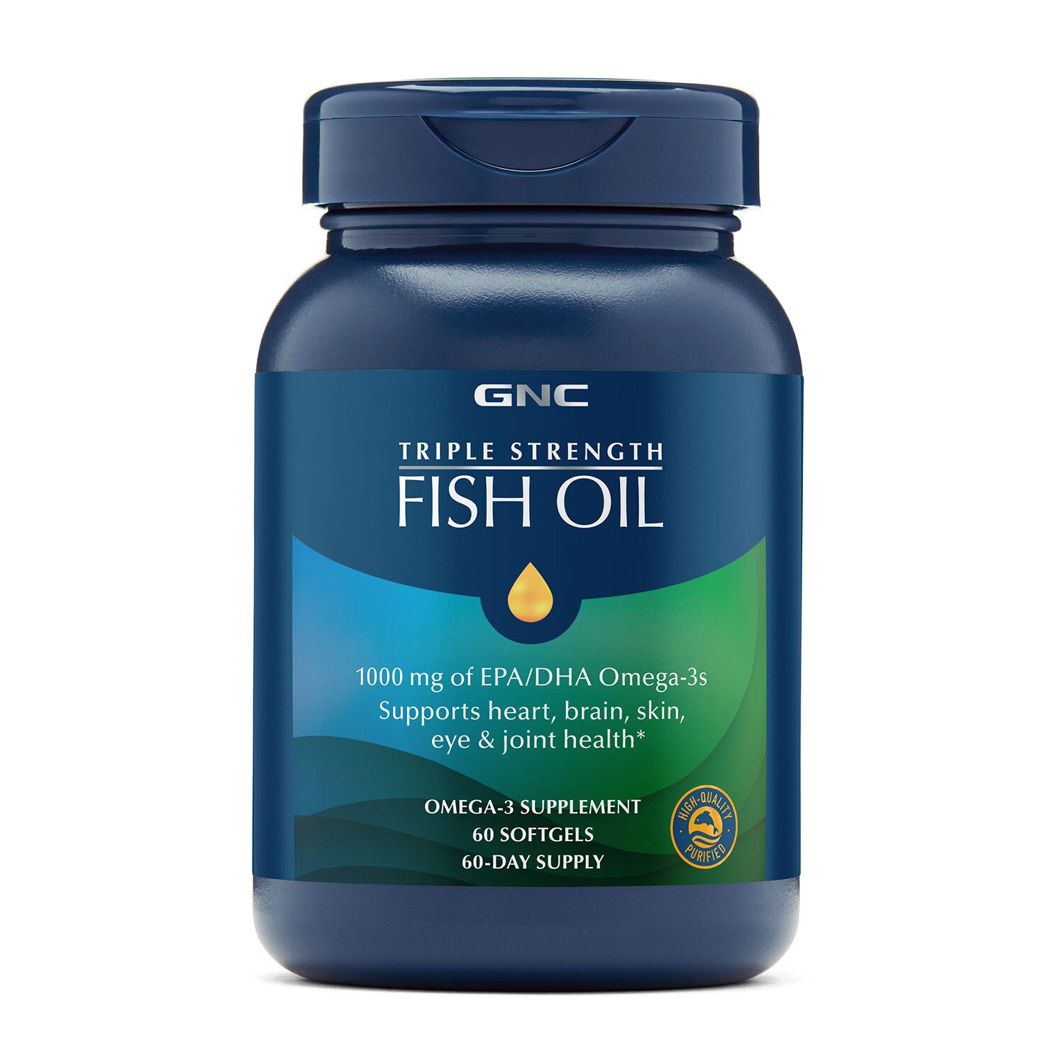 GNC Cod Liver Oil - 260 mg of EPA/DHA Omega 3's, 90 Softgels, Exp 07/25